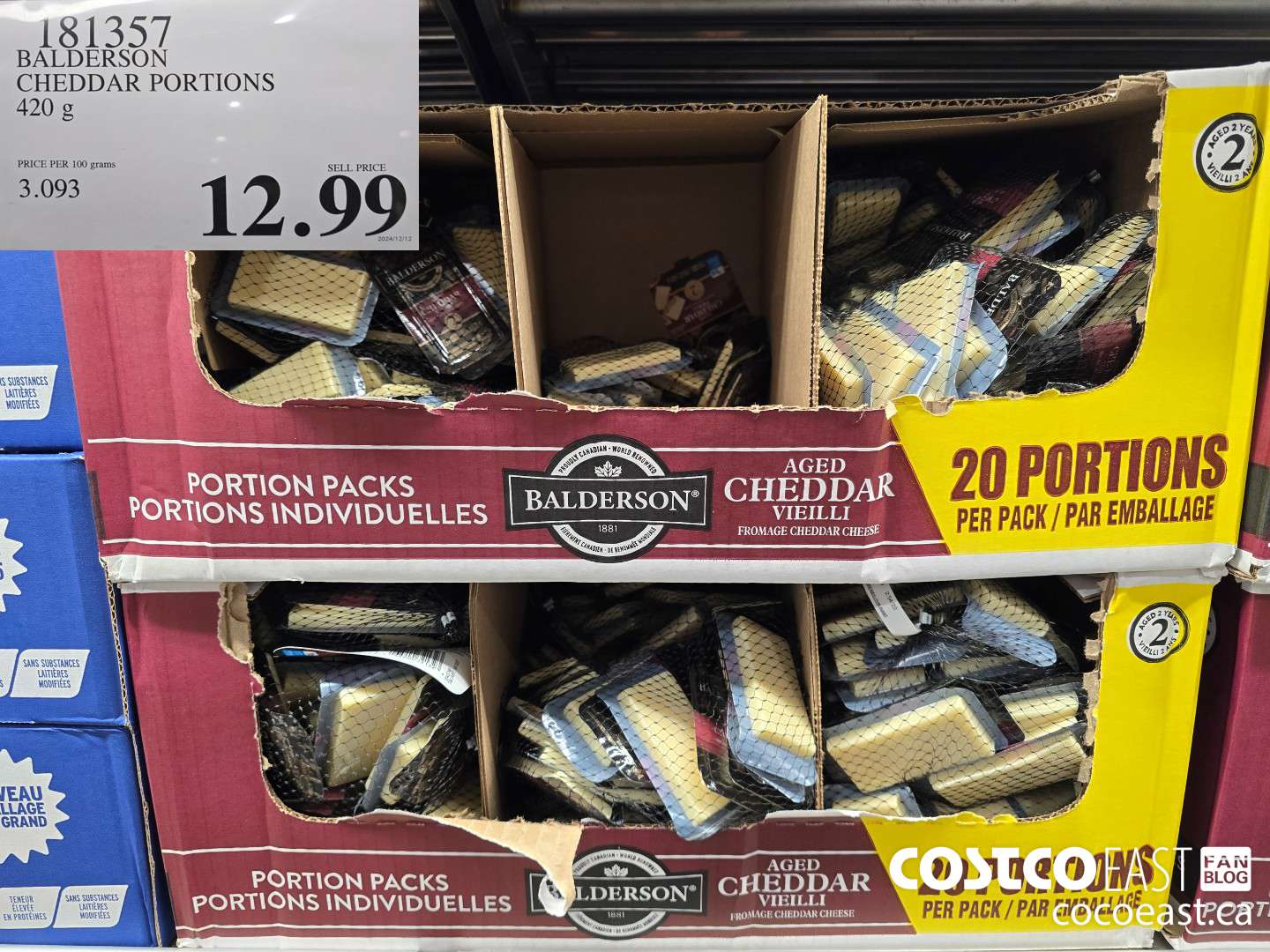 1818357 BALDERSON CHEDDAR PORTIONS 420 g $12.99