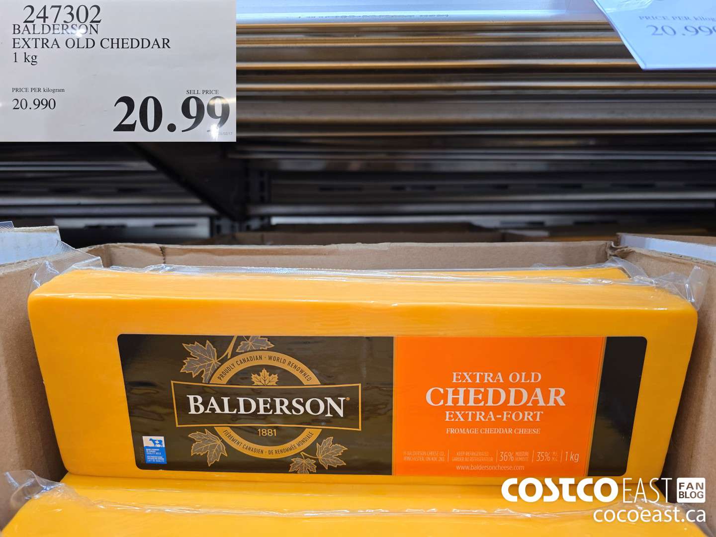 247302 BALDERSON EXTRA OLD CHEDDAR 1 kg $20.99