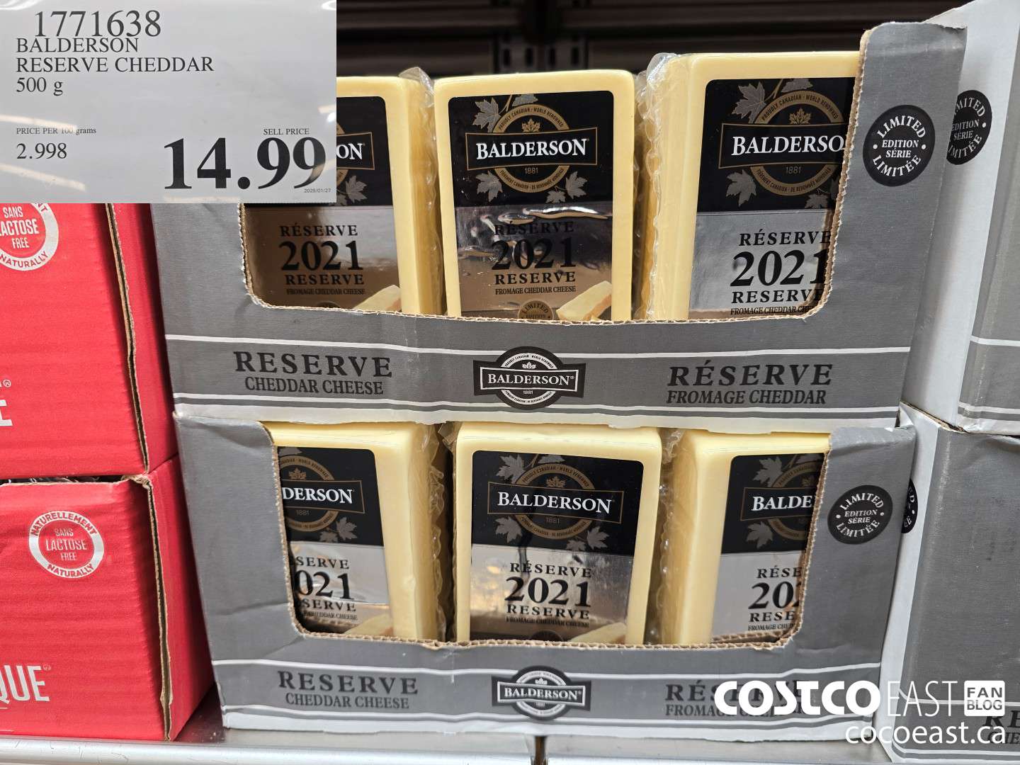 1771638 BALDERSON RESERVE CHEDDAR 500 G $14.99