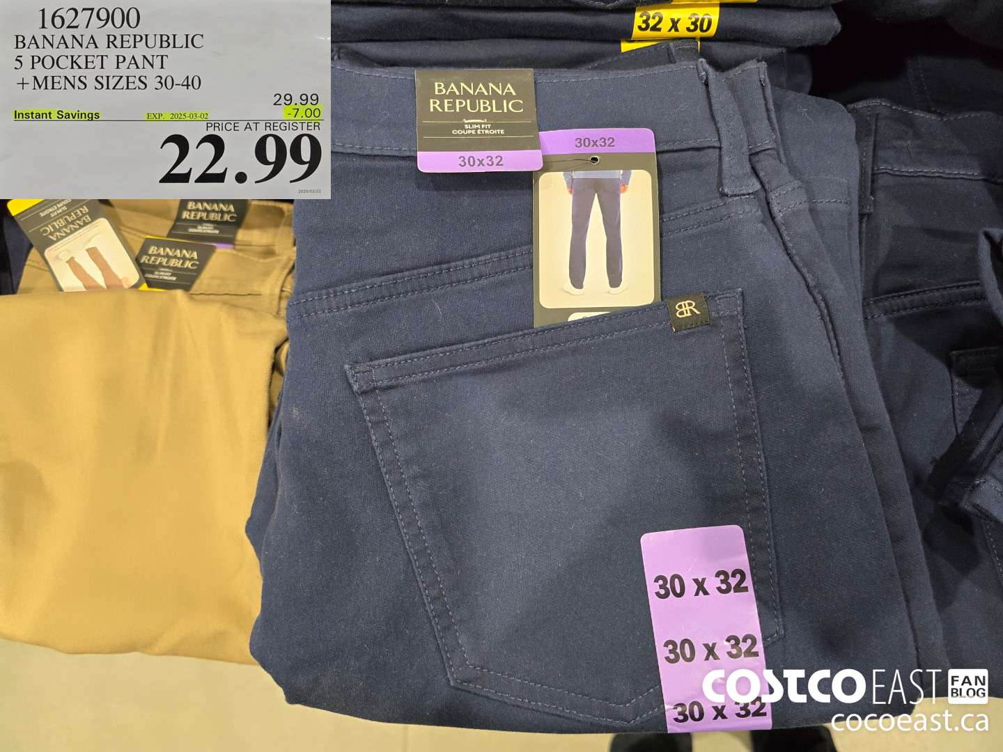 1627900 BANANA REPUBLIC 5 POCKET PANT +MENS SIZES 30-40 ($7.00 INSTANT SAVINGS EXPIRES ON 2025-03-02) $22.99