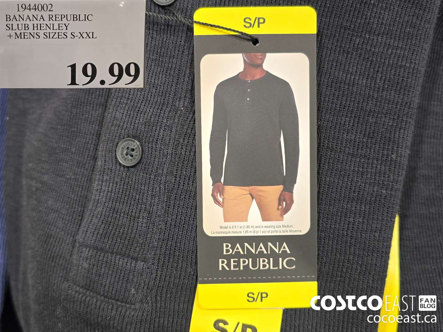 1944002 BANANA REPUBLIC SLUB HENLEY +MENS SIZES S-XXL $19.99