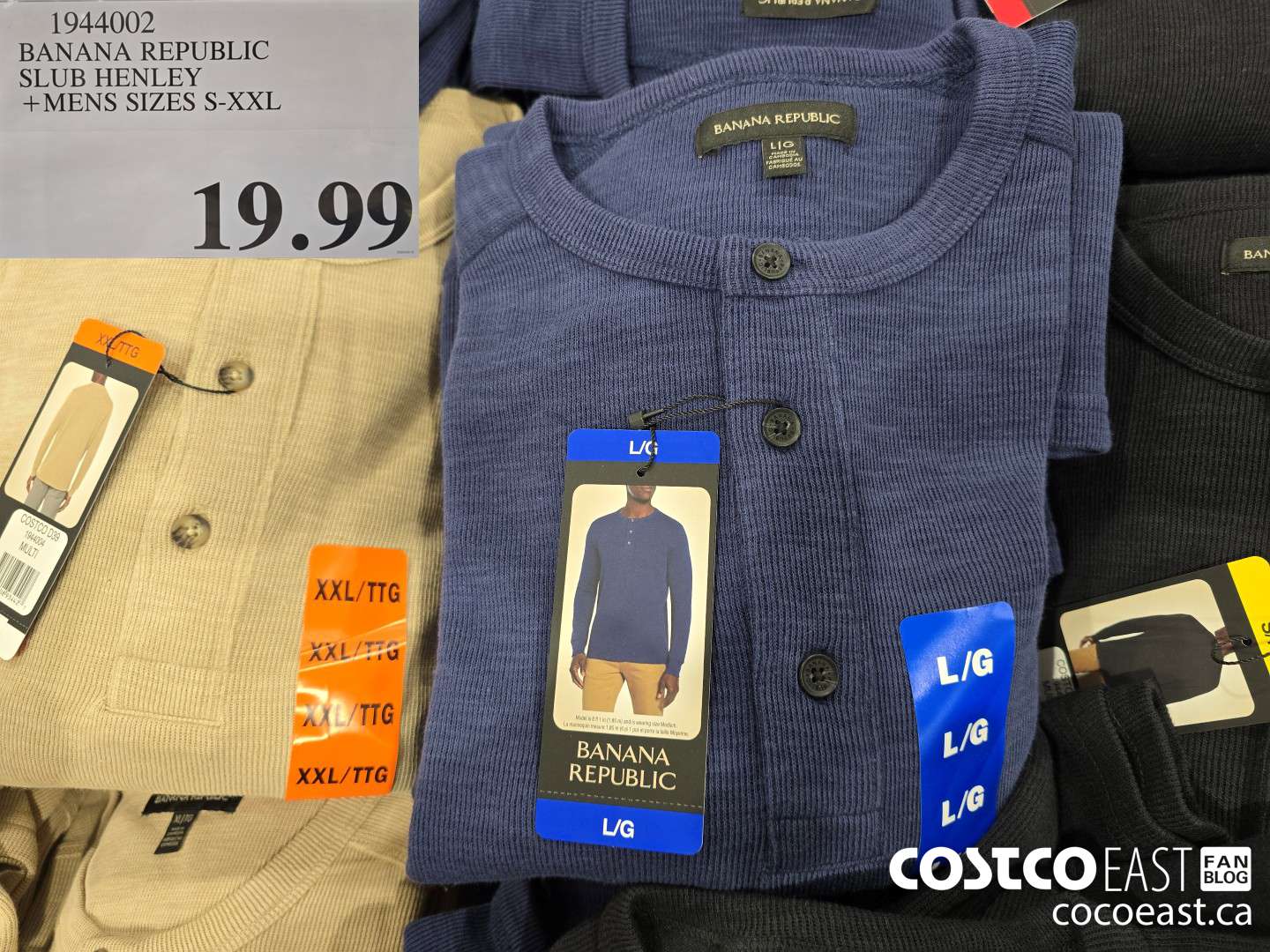 1944002 BANANA REPUBLIC SLUB HENLEY +MENS SIZES S-XXL $19.99