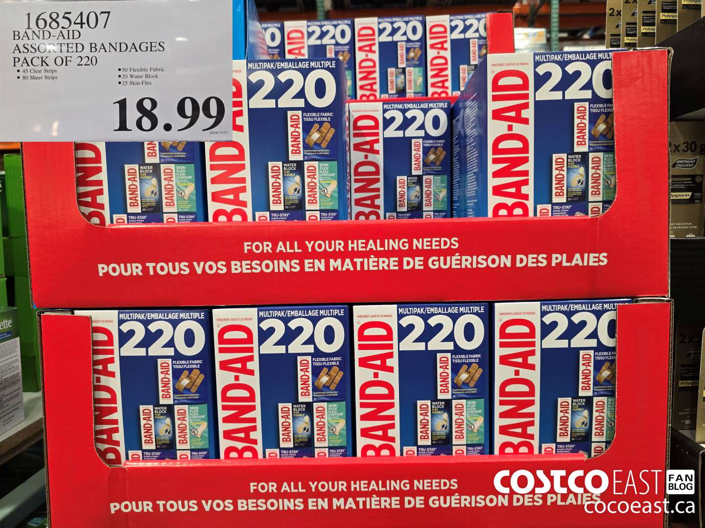 1685407 BAND-AID ASSORTED BANDAGES PACK OF 220 $18.99