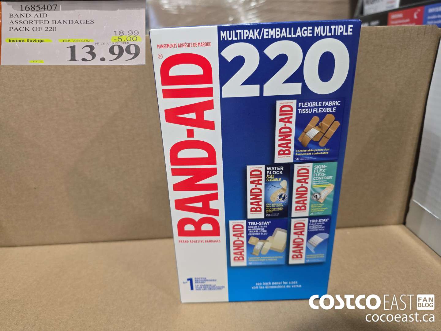 1685407 BAND-AID ASSORTED BANDAGES PACK OF 220 ($5.00 INSTANT SAVINGS EXPIRES ON 2025-03-02) $13.99