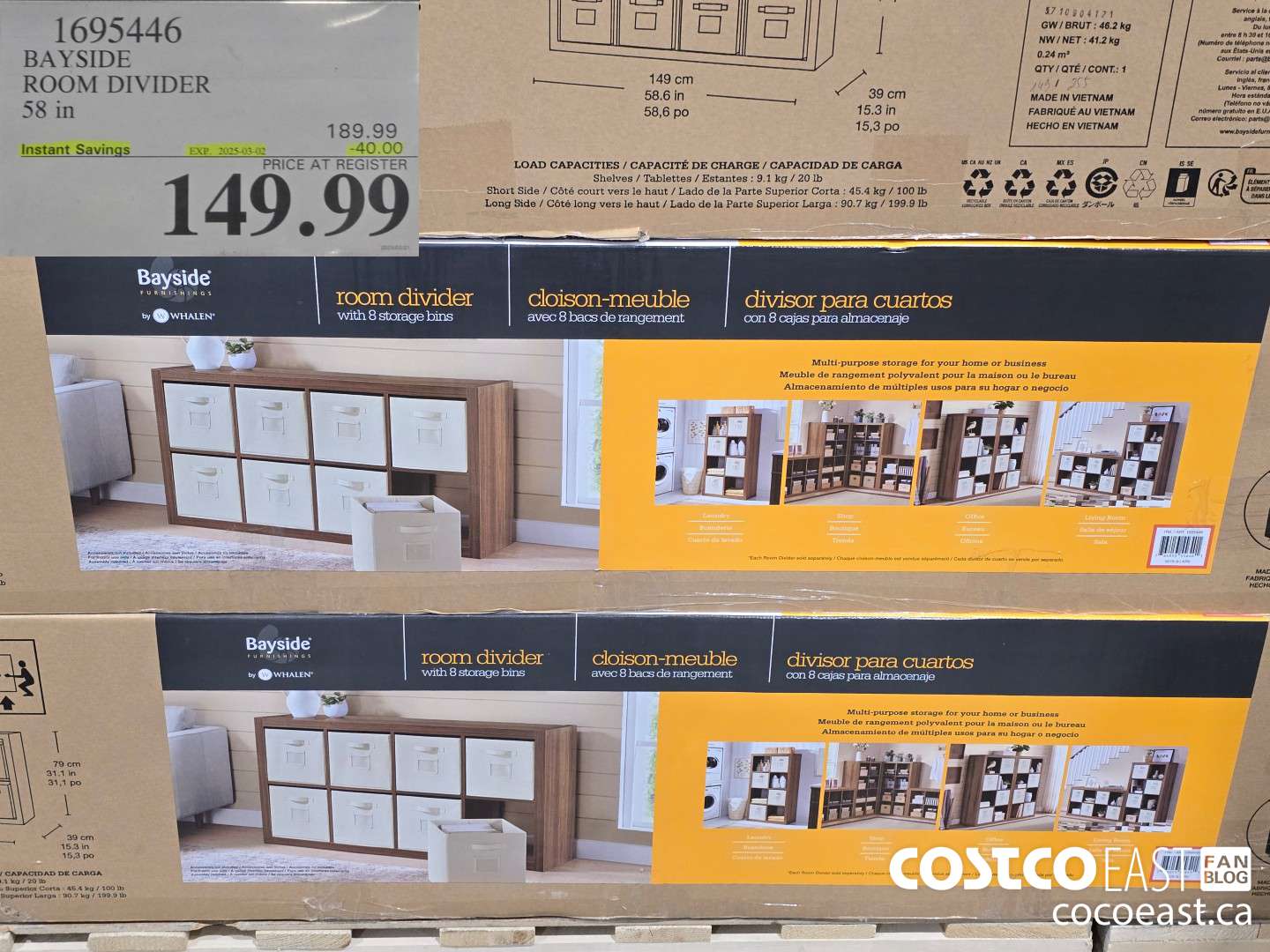 1695446 BAYSIDE ROOM DIVIDER 58 in ($40.00 INSTANT SAVINGS EXPIRES ON 2025-03-02) $149.99