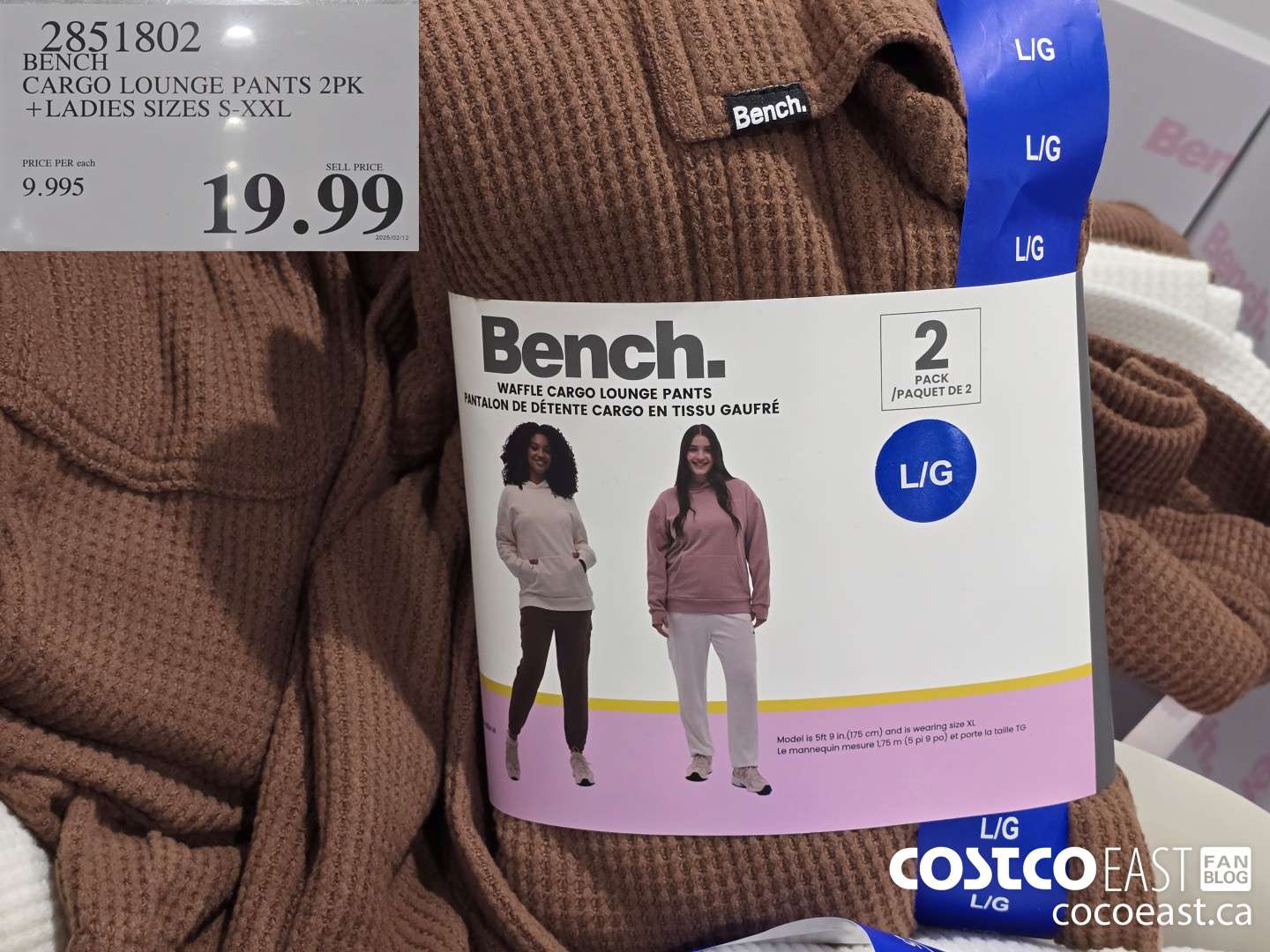 2851802 BENCH CARGO LOUNGE PANTS 2PK + LADIES SIZES S-XXL $19.99