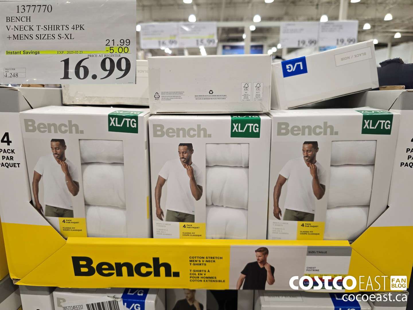 1377770 BENCH V-NECK T-SHIRT MENS SIZES S-XL ($5.00 INSTANT SAVINGS EXPIRES ON 2025-02-23) $16.99