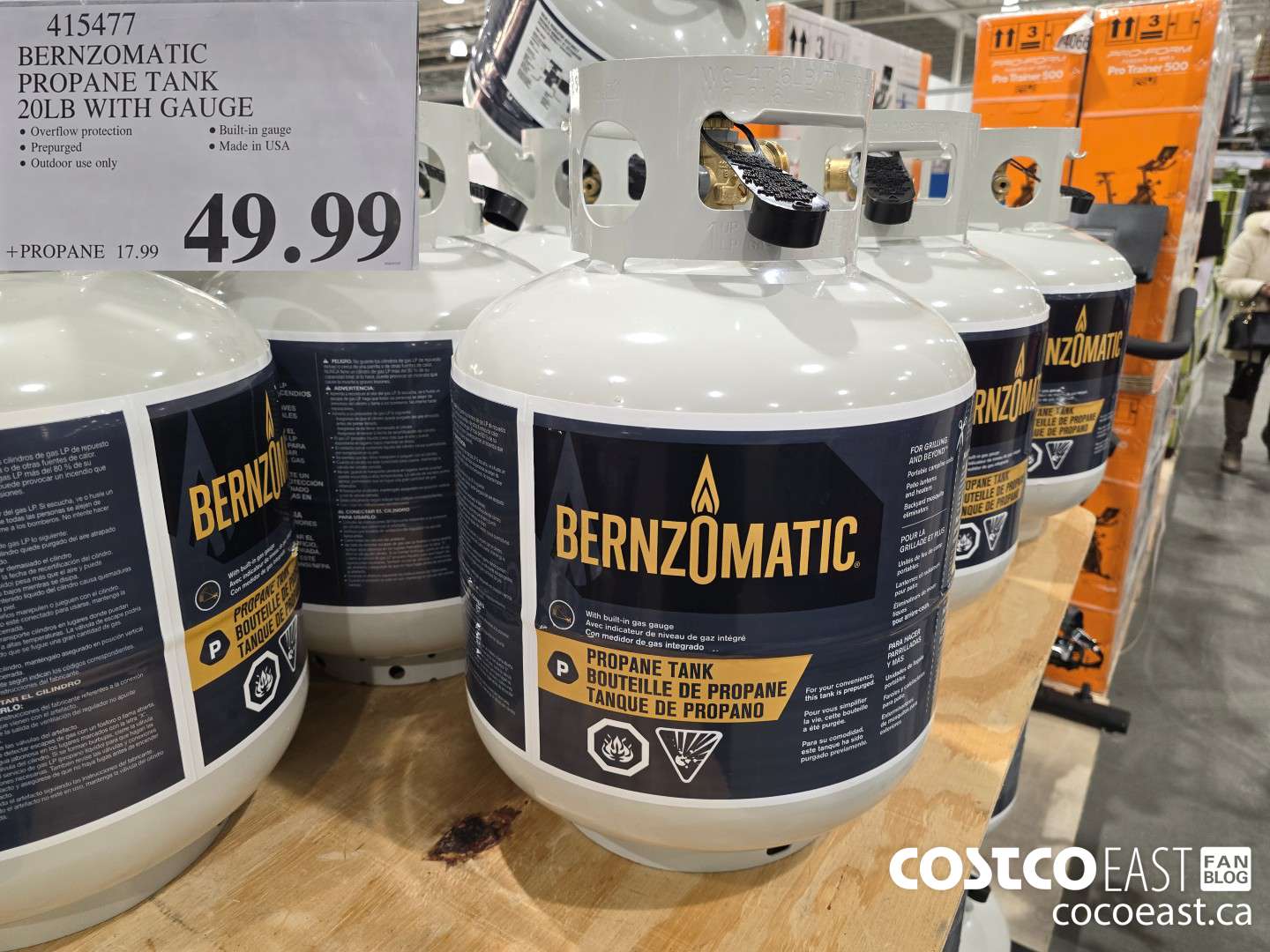 415477 BERNZOMATIC PROPANE TANK 20 LB WITH GAUGE $49.99