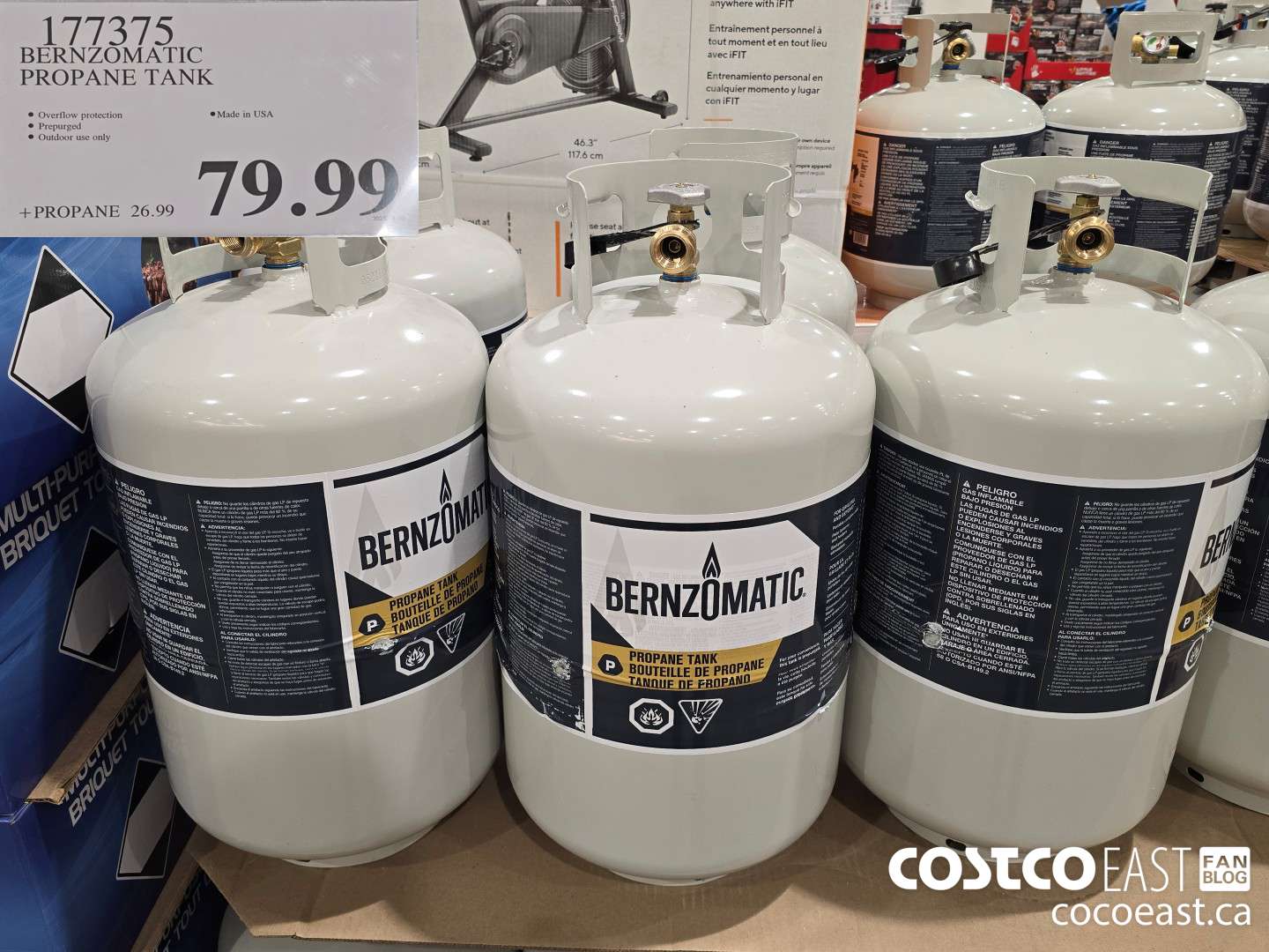 177375 BERNZOMATIC PROPANE TANK 30 LB $79.99