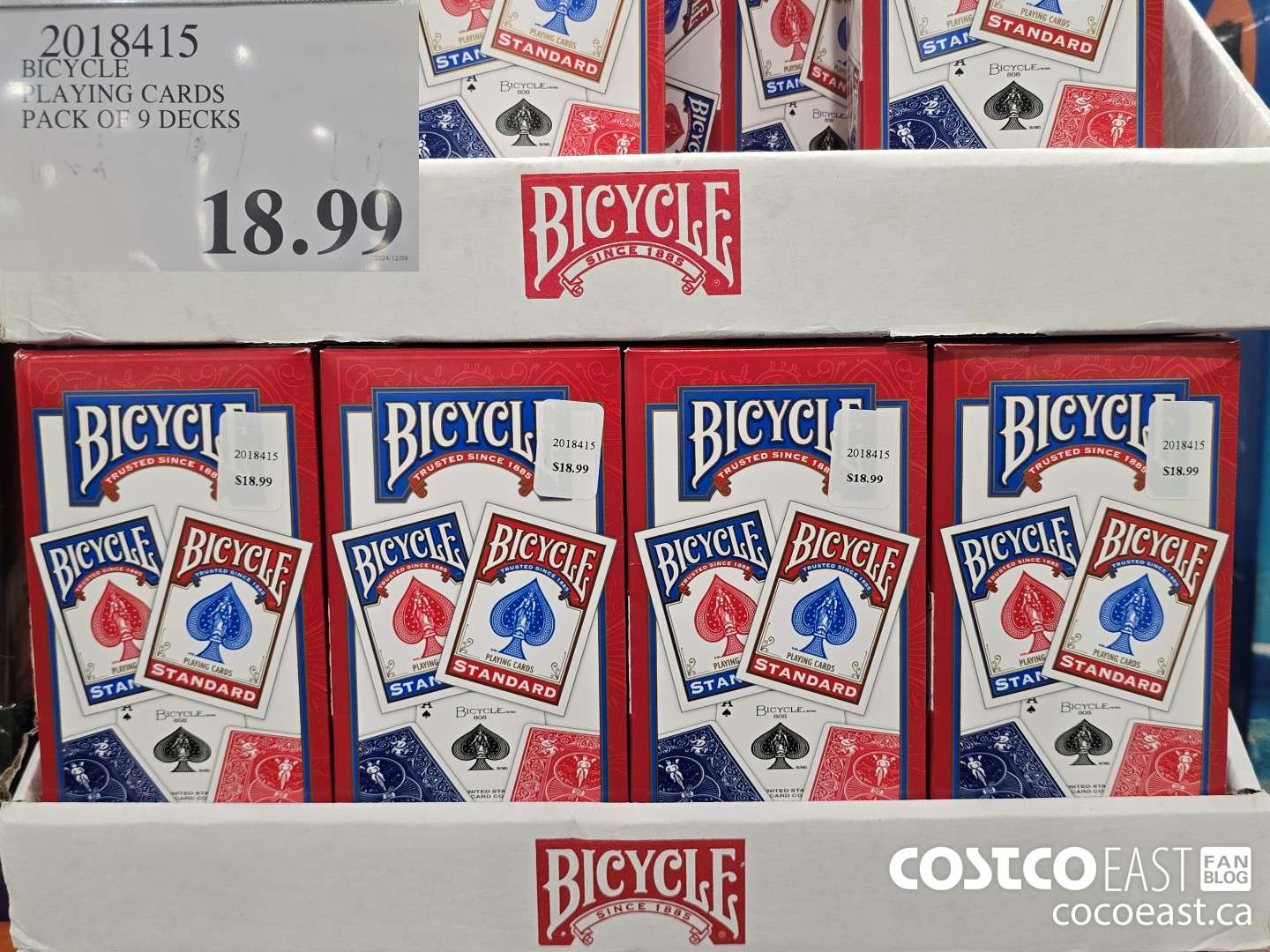 2018415 BICYCLE PLAYING CARDS PACK OF 9 DECKS $18.99
