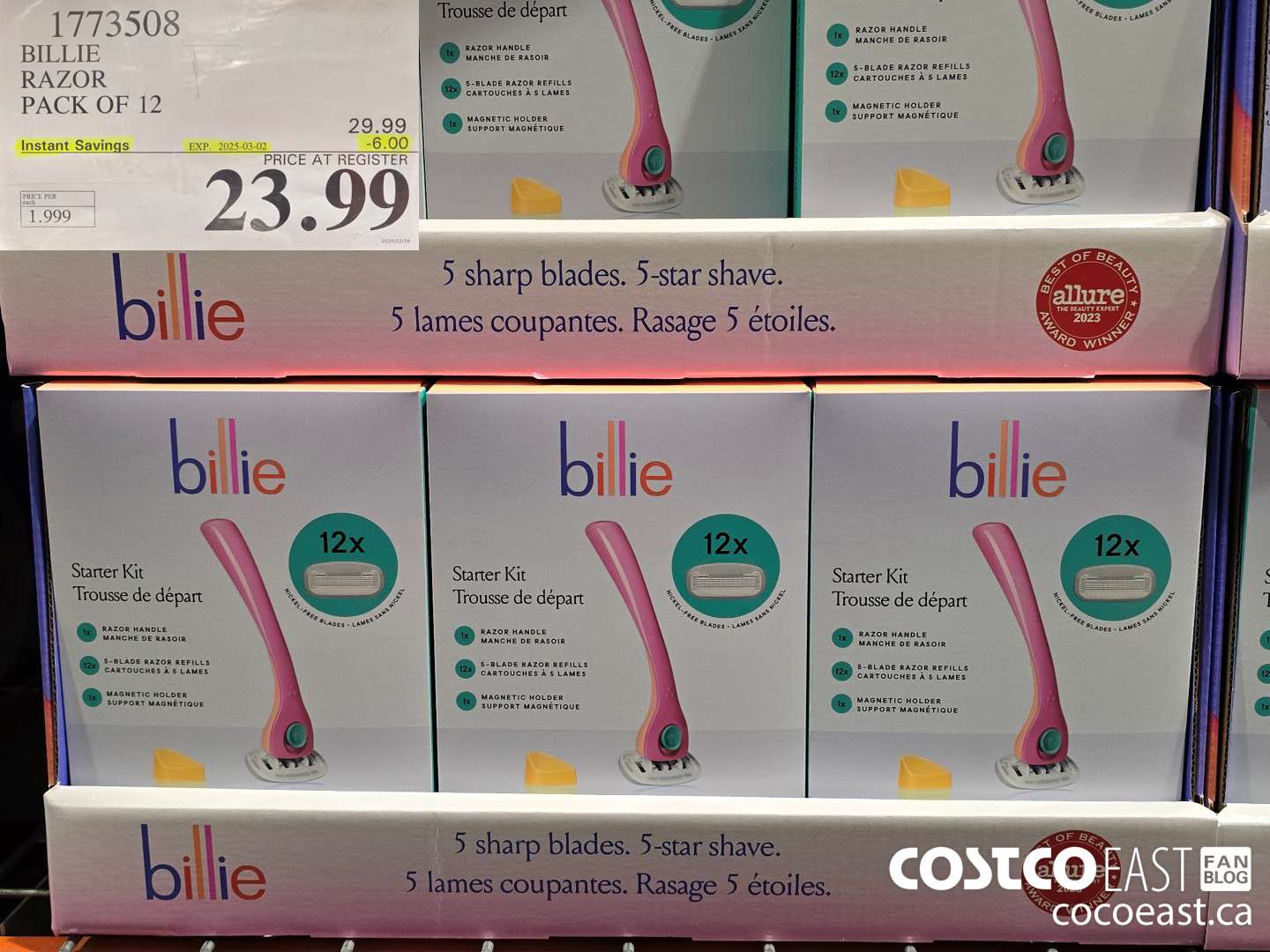 1773508 BILLIE RAZOR PACK OF 12 ($6.00 INSTANT SAVINGS EXPIRES ON 2025-03-02) $23.99