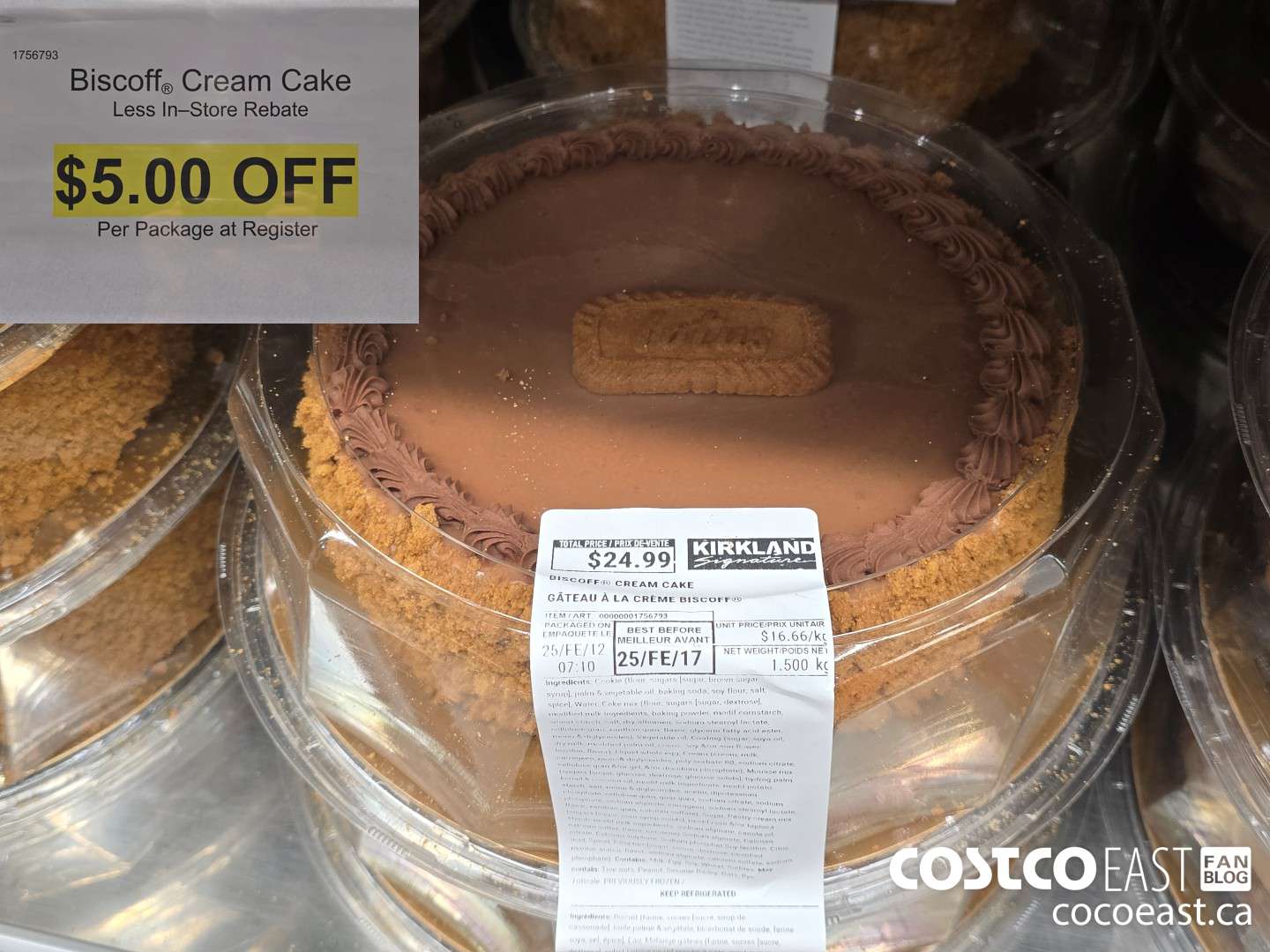 1756793 BISCOFF CREAM CAKE ($5.00 INSTANT SAVINGS)