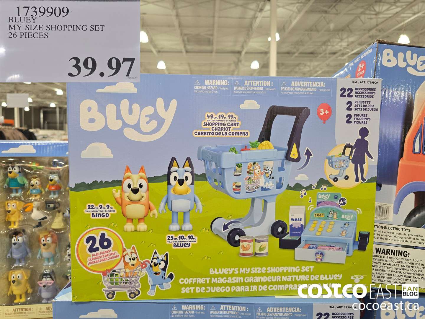 1739909 BLUEY MY SIZE SHOPPING SET 26 PLAY PIECES $39.97
