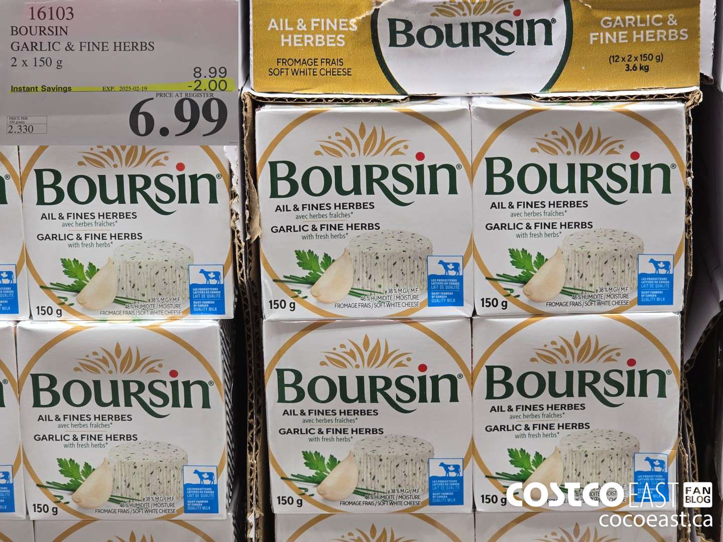 16103 BOURSIN GARLIC & FINE HERBS 2 X 150 G ($2.00 INSTANT SAVINGS EXPIRES ON 2025-02-19) $6.99