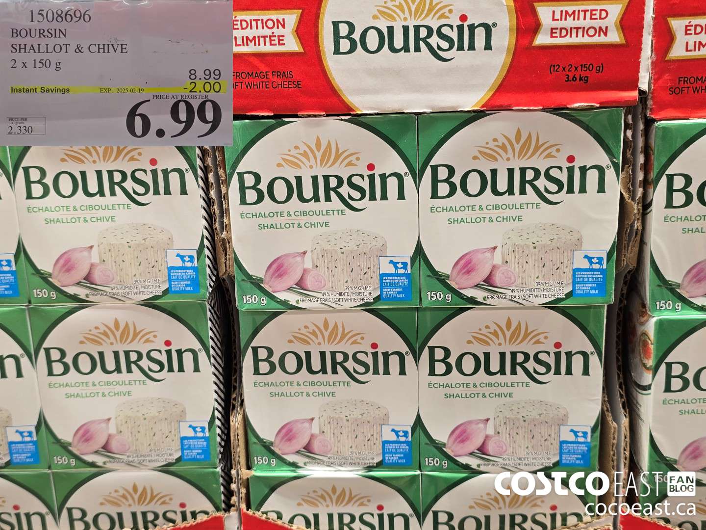 1508696 BOURSIN SHALLOT & CHIVE 2 X 150 G ($2.00 INSTANT SAVINGS EXPIRES ON 2025-02-19) $6.99