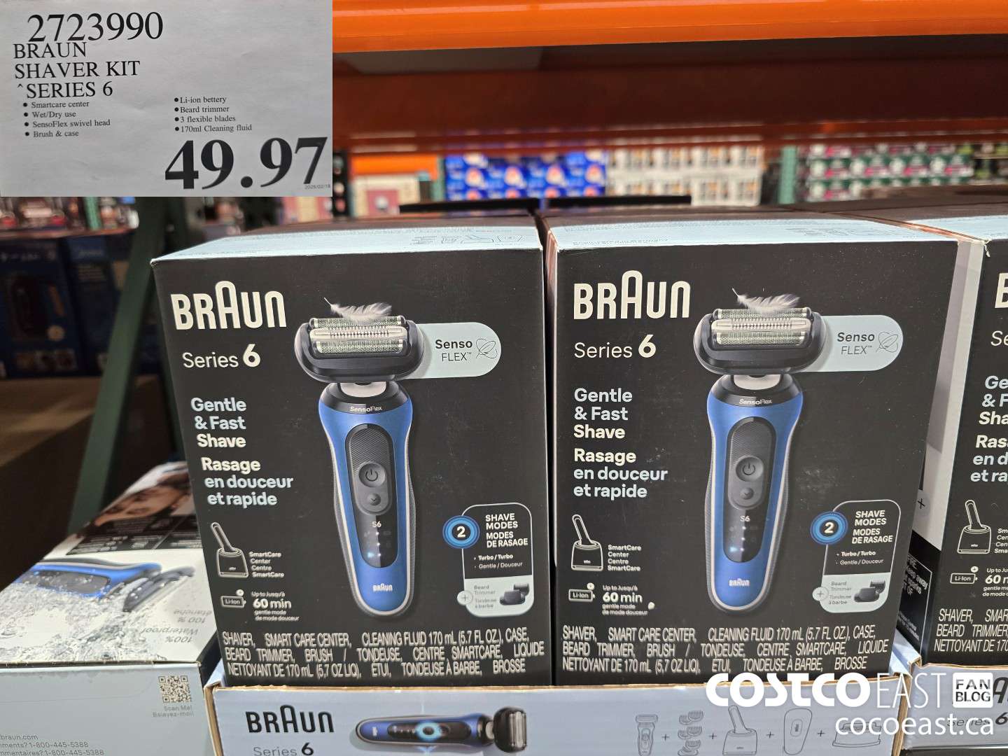 2723990 BRAUN SHAVER KIT SERIES 6 $49.97