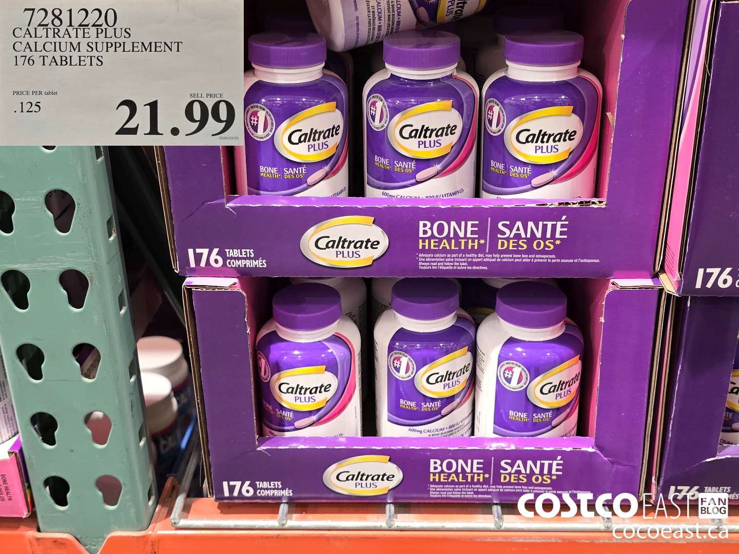 7281220 CALTRATE PLUS CALCIUM SUPPLEMENT 176 TABLETS $21.99