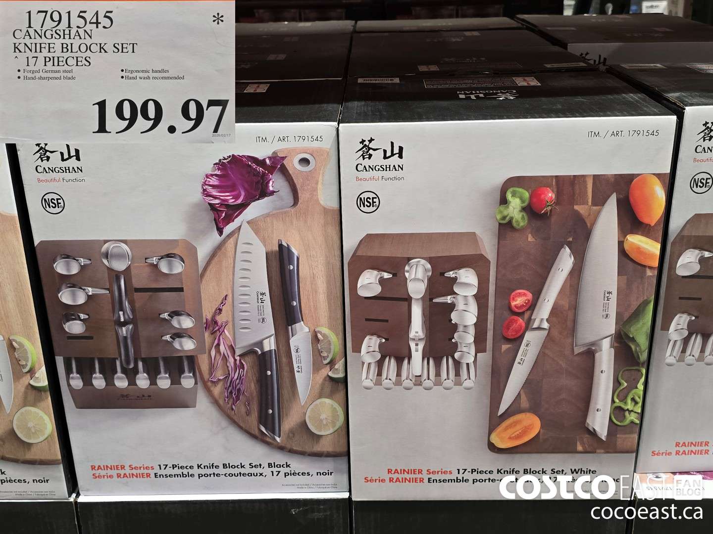 1791545 CANGSHAN KNIFE BLOCK SET 17 PIECES $199.97