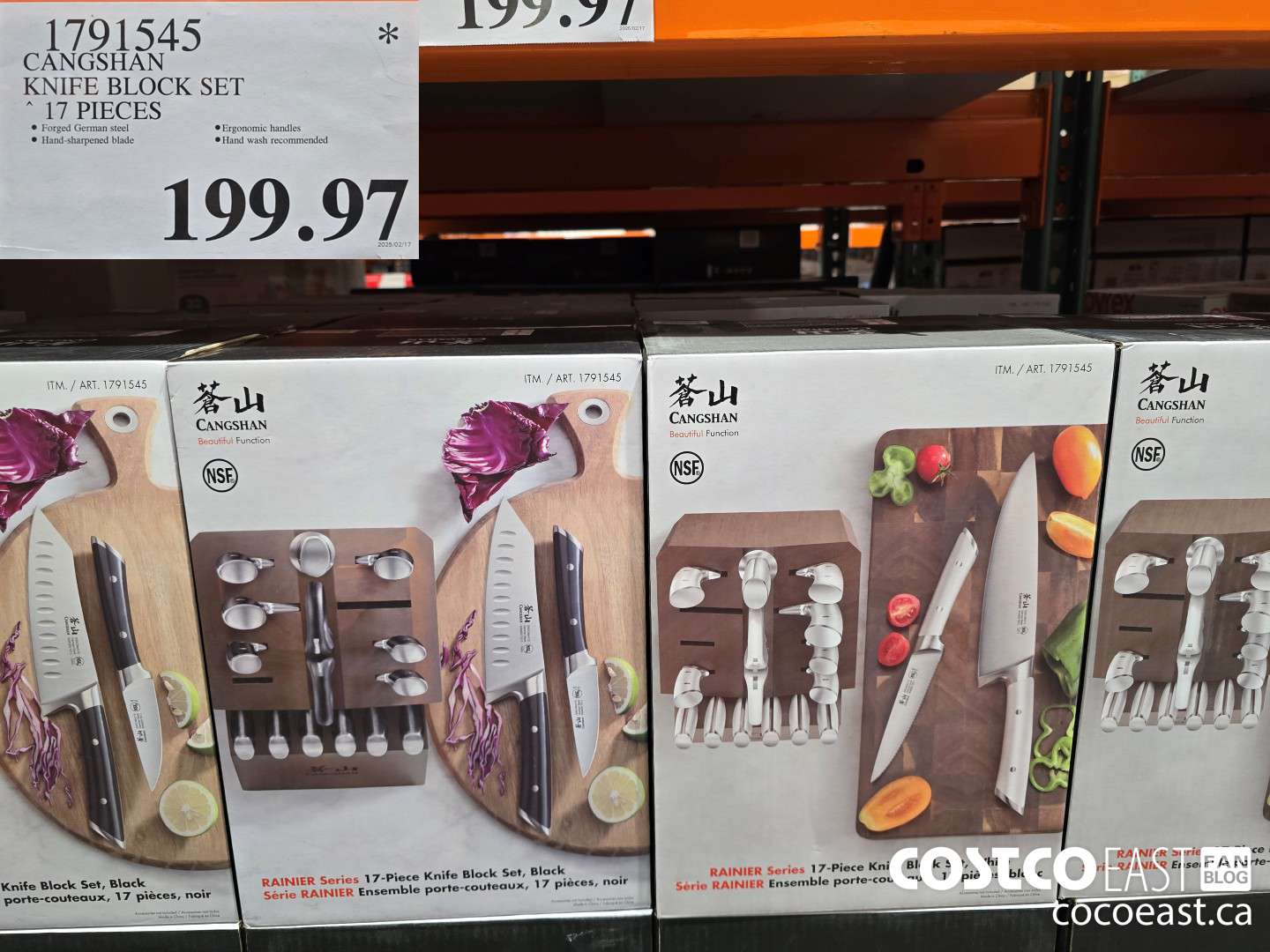 1791545 CANGSHAN KNIFE BLOCK SET 17 PIECES $199.97