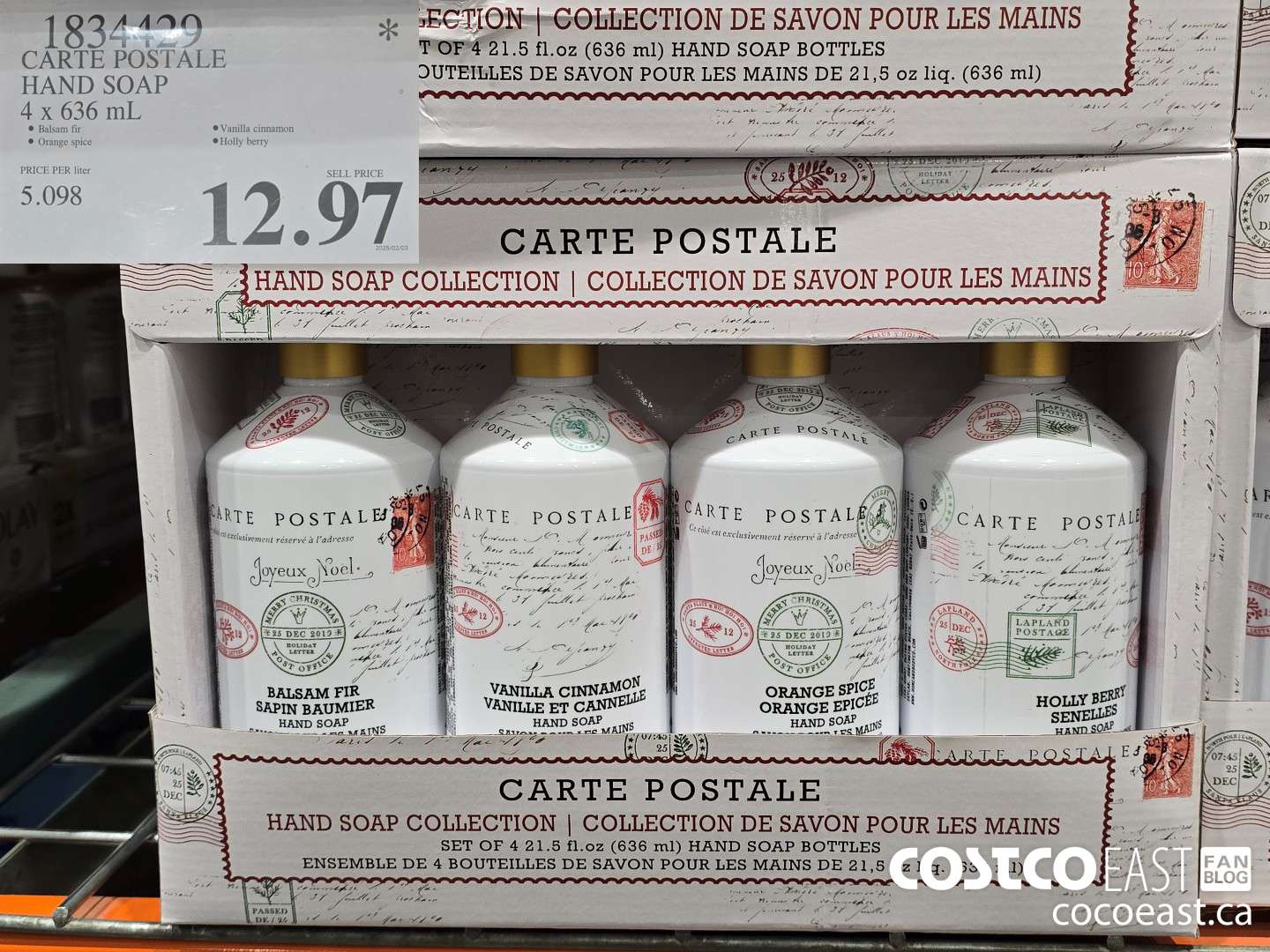 1834429 CARTE POSTALE HAND SOAP 4 x 636 mL $12.97