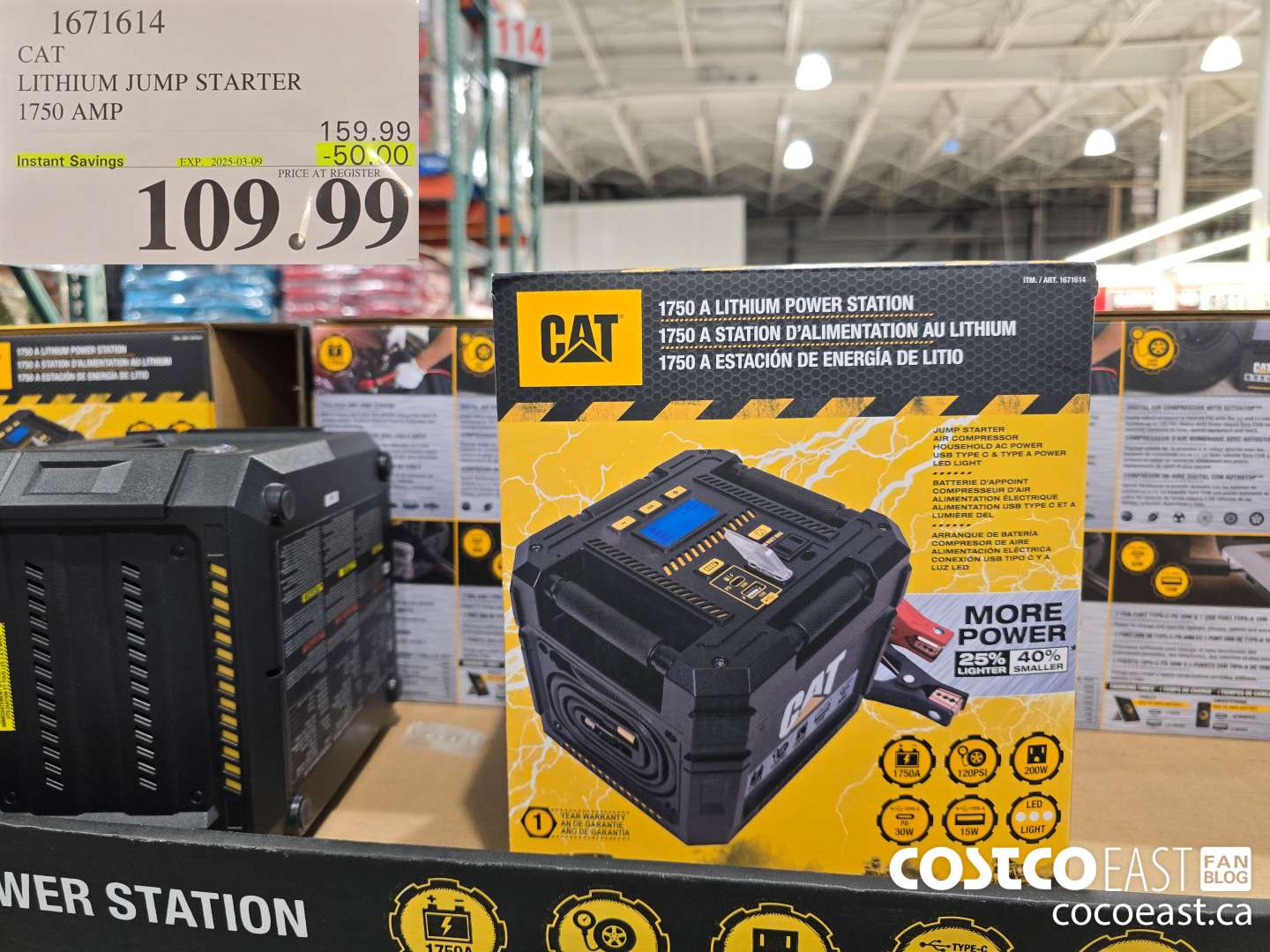 1671614 CAT LITHIUM JUMP STARTER 1750 AMPS ($50.00 INSTANT SAVINGS EXPIRES ON 2025-03-09) $109.99