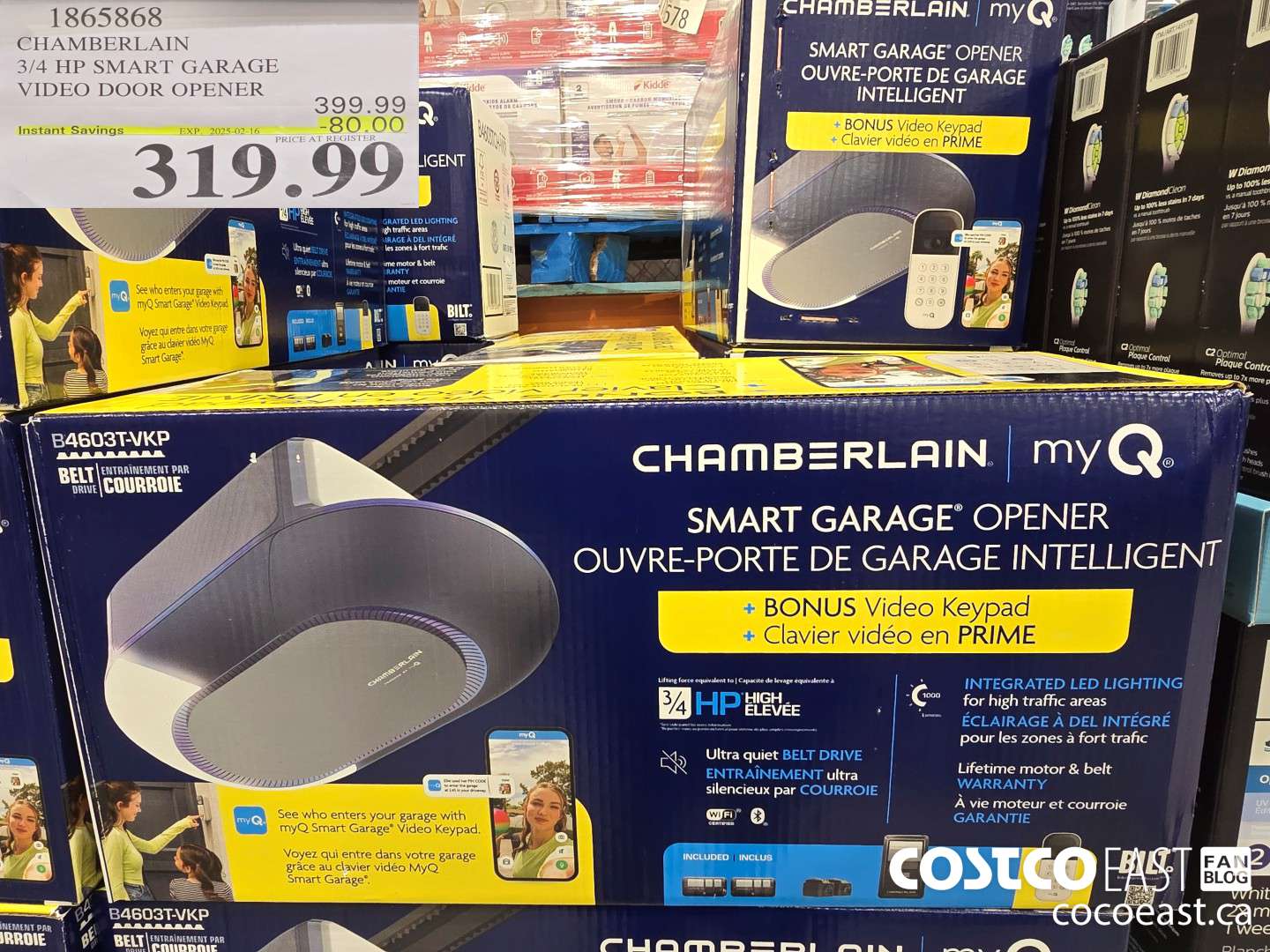 1865868 CHAMBERLAIN 3/4 HP SMART GARAGE VIDEO DOOR OPENER ($80.00 INSTANT SAVINGS EXPIRES ON 2025-02-16) $319.99