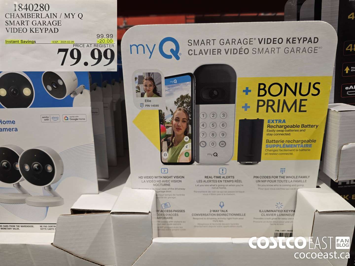 1840280 CHAMBERLAIN / MY Q SMART GARAGE VIDEO KEYPAD ($20.00 INSTANT SAVINGS EXPIRES ON 2025-02-09) $79.99