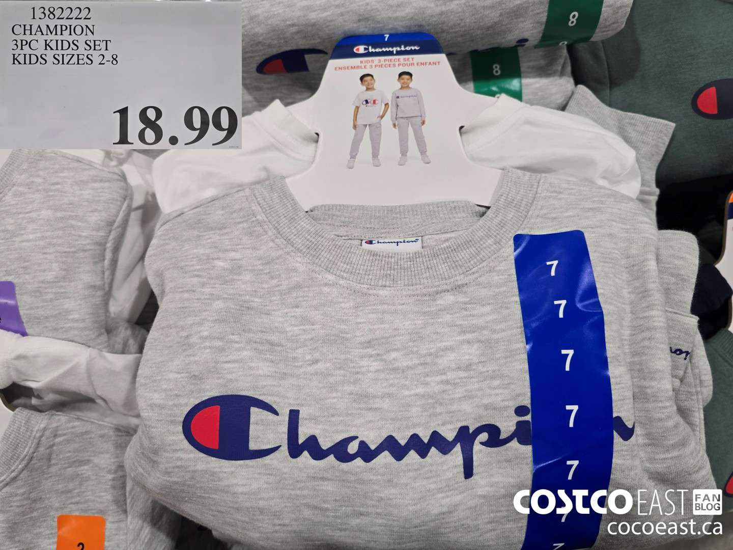 1382222 CHAMPION 3PC KIDS SET KIDS SIZES 2-8 $18.99