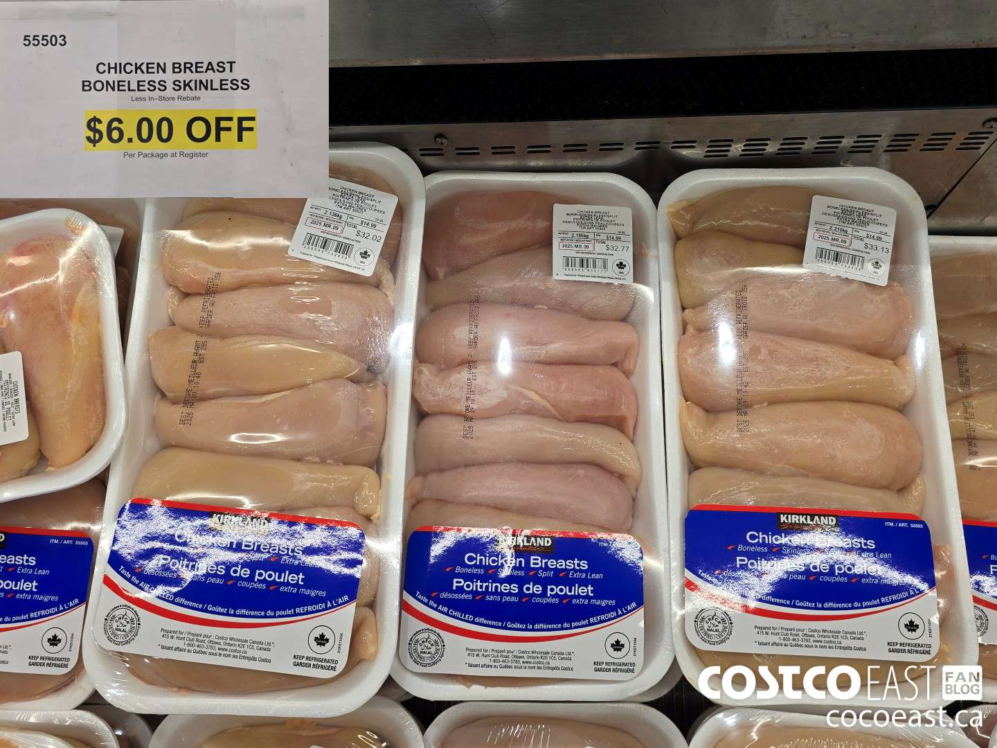 55503 CHICKEN BREASTS BONELESS SKINLESS ($6.00 INSTANT SAVINGS)