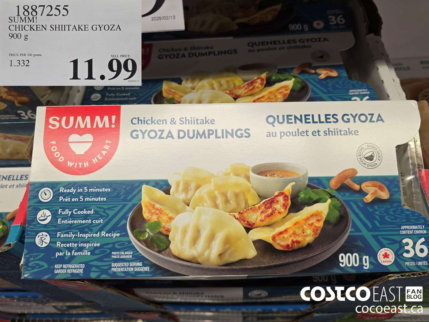 1887255 CHICKEN SHITTAKE GYOZA 900 g $11.99