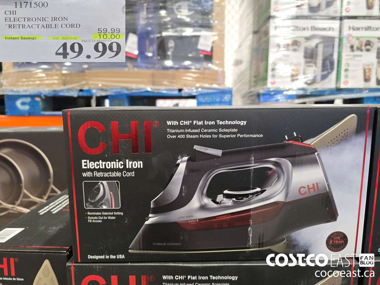 1171500 CHI ELECTRONIC IRON RETRACTABLE CORD ($10.00 INSTANT SAVINGS EXPIRES ON 2025-03-02) $49.99