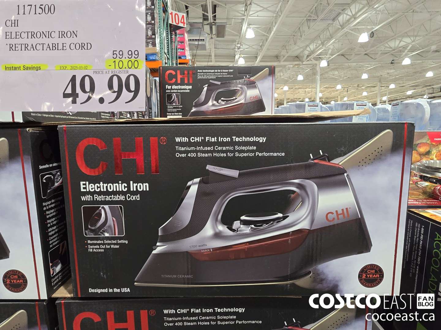 1171500 CHI ELECTRONIC IRON RETRACTABLE CORD ($10.00 INSTANT SAVINGS EXPIRES ON 2025-03-02) $49.99