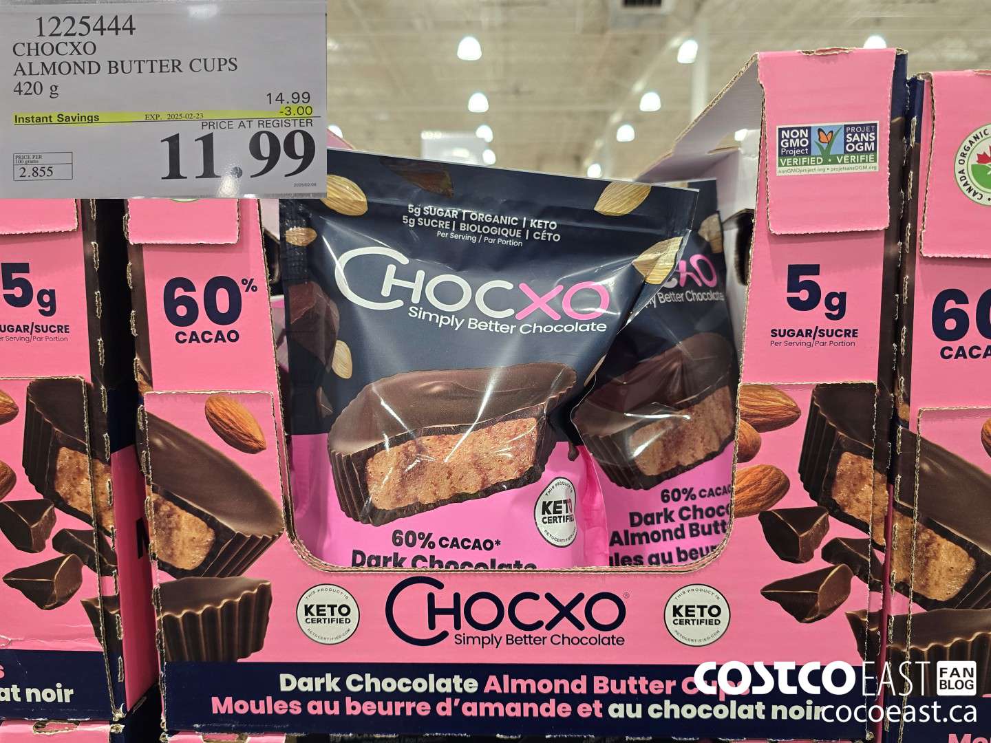 1225444 CHOXCO ALMOND BUTTER CUPS 420G ($3.00 INSTANT SAVINGS EXPIRES ON 2025-02-23) $11.99