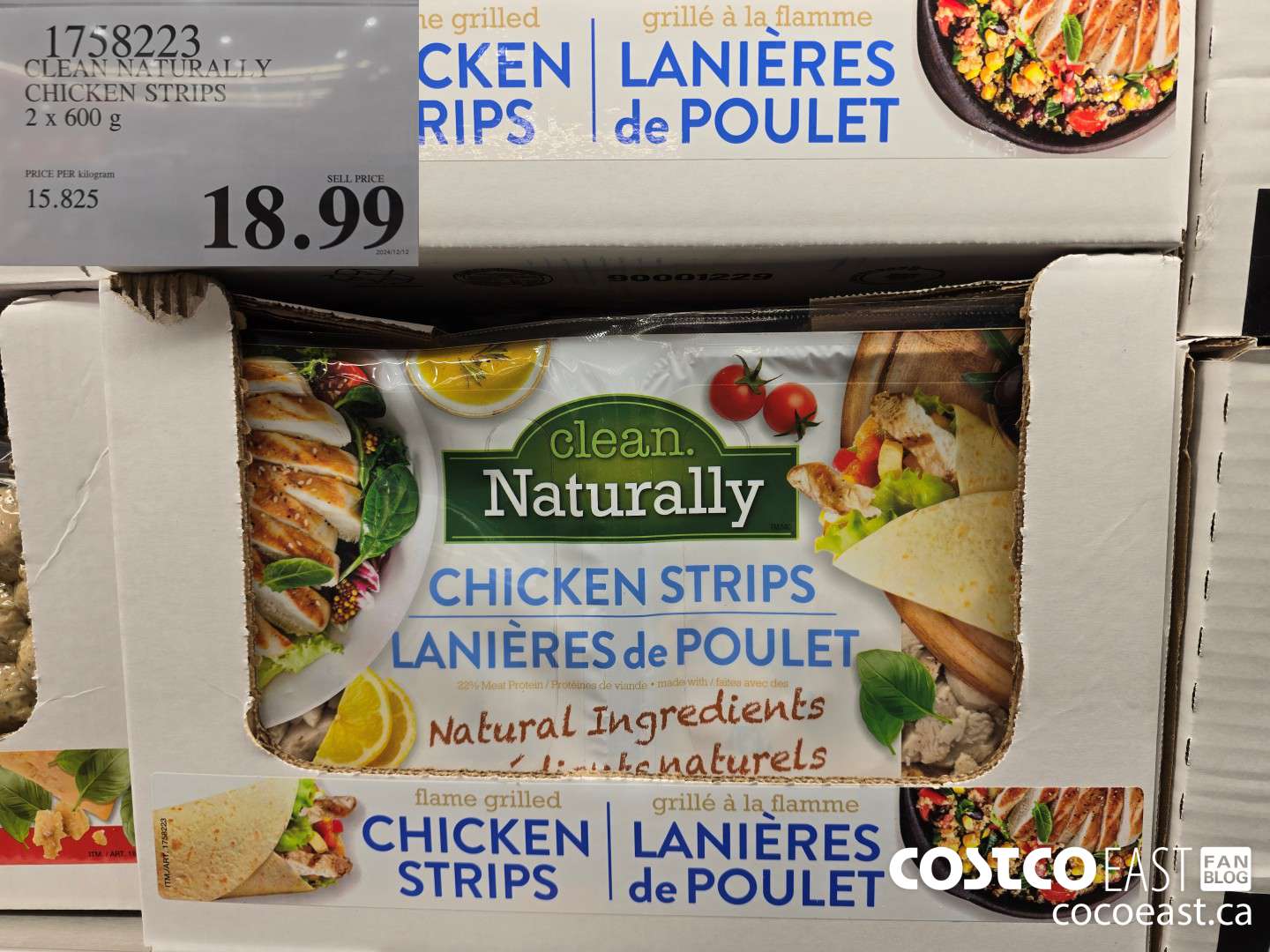 1758223 CLEAN NATURALLY CHICKEN STRIPS 2 x 600 g $18.99