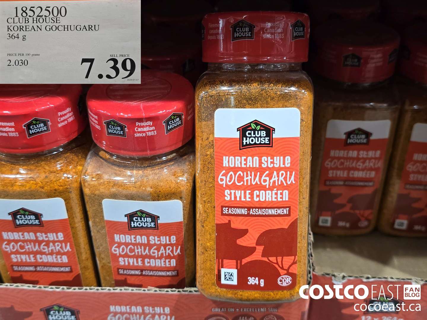 1852500 CLUB HOUSE KOREAN GOCHUGARU 364 g $7.39