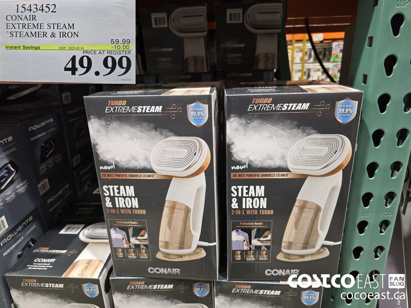 1543452 CONAIR EXTREME STEAM STEAMER & IRON ($10.00 INSTANT SAVINGS EXPIRES ON 2025-02-16) $49.99