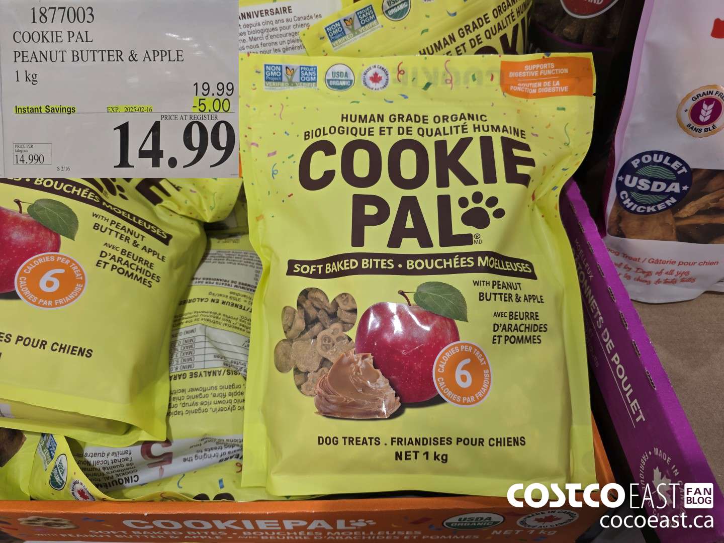 1877003 COOKIE PAL PEANUT BUTTER & APPLE 1KG ($5.00 INSTANT SAVINGS EXPIRES ON 2025-02-16) $14.99