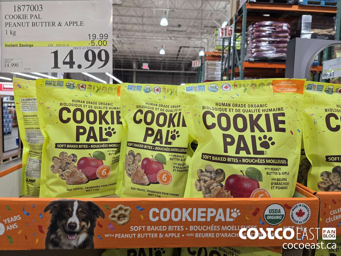 1877003 COOKIE PAL PEANUT BUTTER & APPLE 1KG ($5.00 INSTANT SAVINGS EXPIRES ON 2025-02-16) $14.99