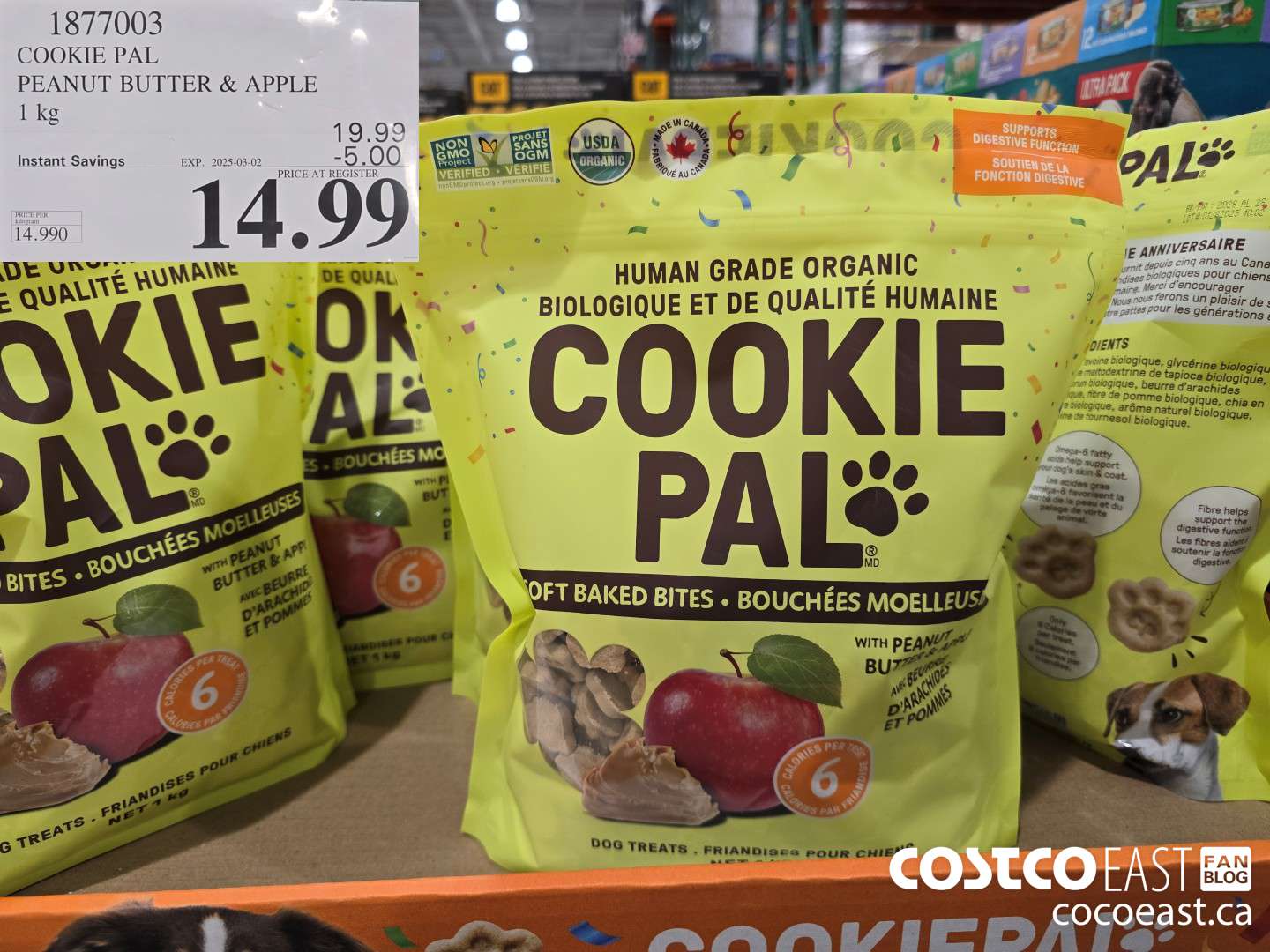 1877003 COOKIE PAL PEANUT BUTTER & APPLE 1KG ($5.00 INSTANT SAVINGS EXPIRES ON 2025-03-02) $14.99