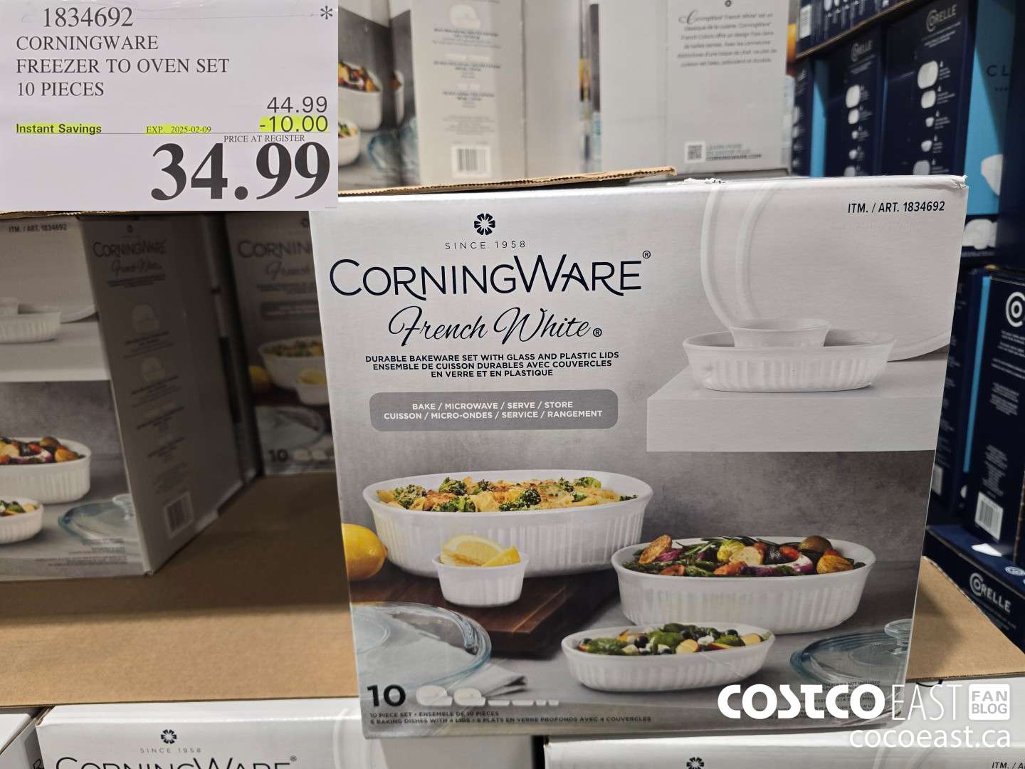1834692 CORNINGWARE FREEZER TO OVEN SET 10 PIECES ($10.00 INSTANT SAVINGS EXPIRES ON 2025-02-09) $34.99