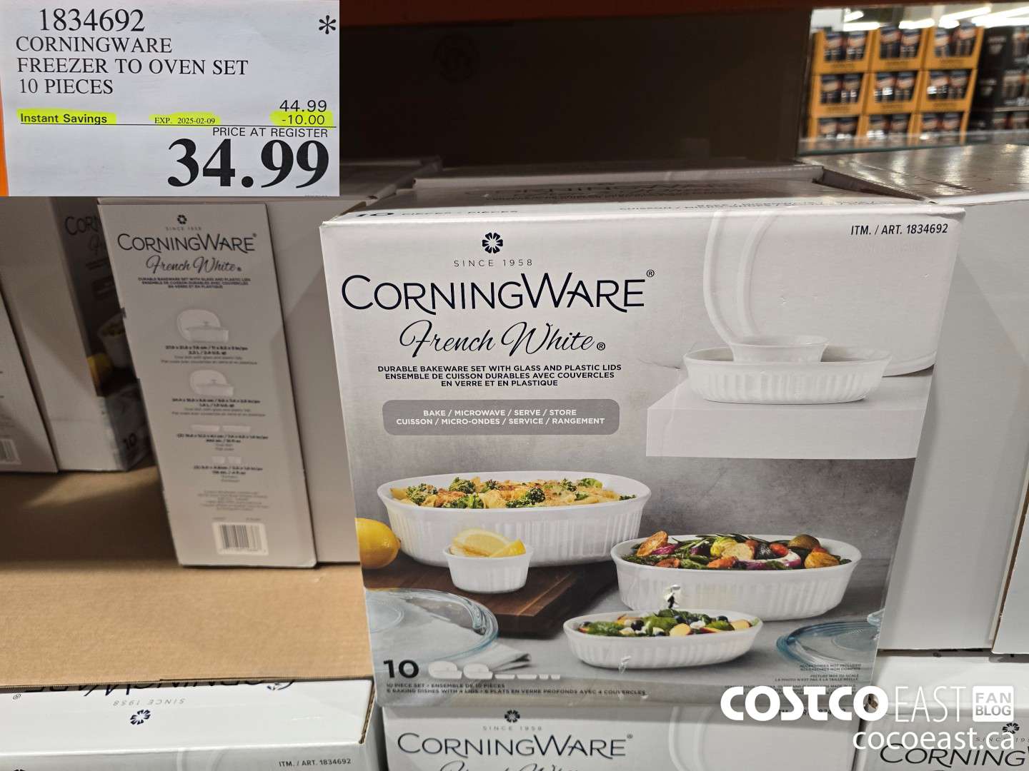 1834692 CORNINGWARE FREEZER TO OVEN SET 10 PIECES ($10.00 INSTANT SAVINGS EXPIRES ON 2025-02-09) $34.99