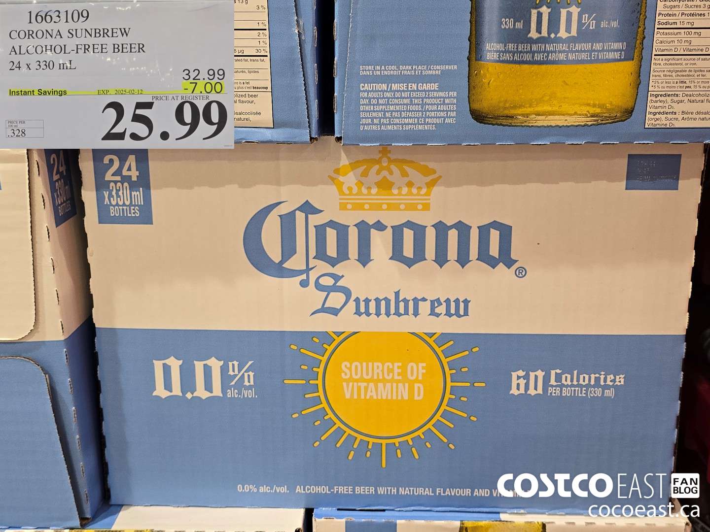 1663109 CORONA SUNBREW ALCOHOL-FREE BEER 24 X 330ML ($7.00 INSTANT SAVINGS EXPIRES ON 2025-02-12) $25.99