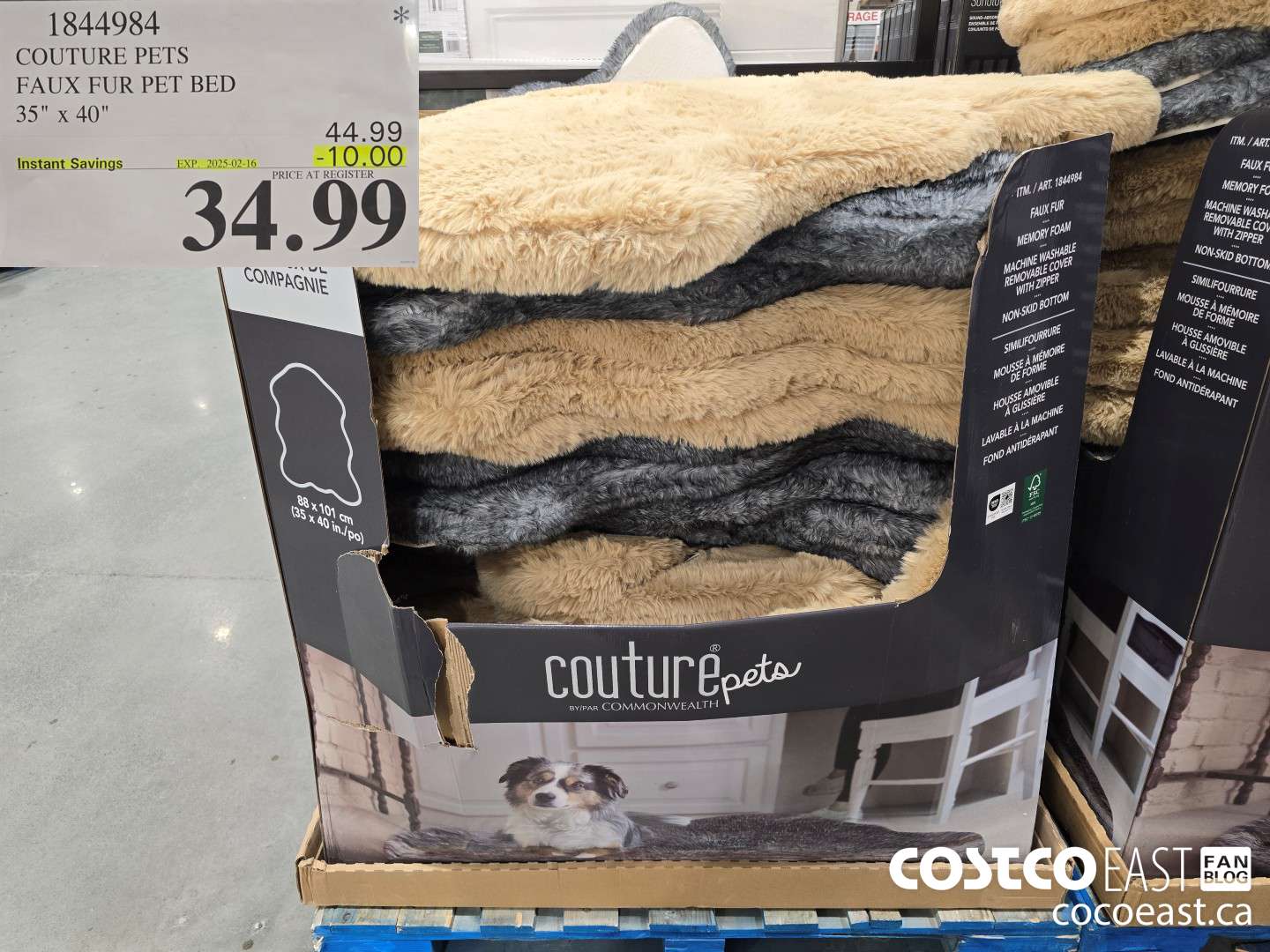 1844984 COUTURE PETS FAUX FUR PET BED 35