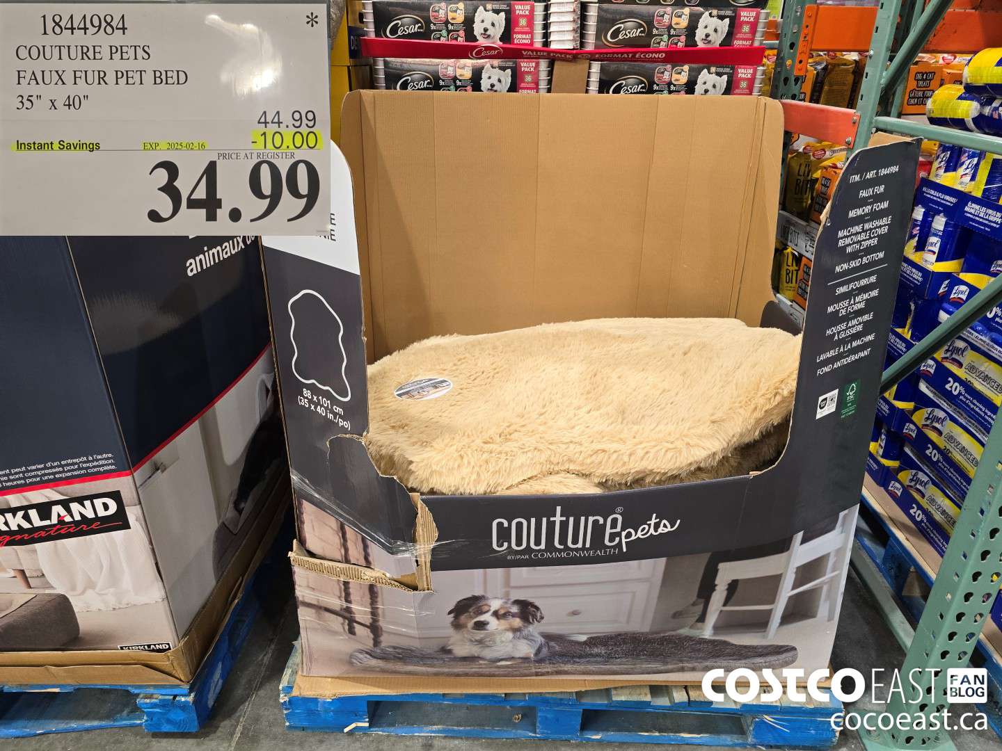 1844984 COUTURE PETS FAUX FUR PET BED 35