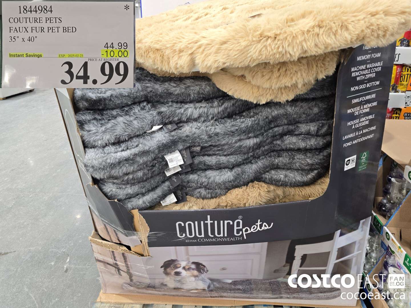 1844984 COUTURE PETS FAUX FUR PET BED 35