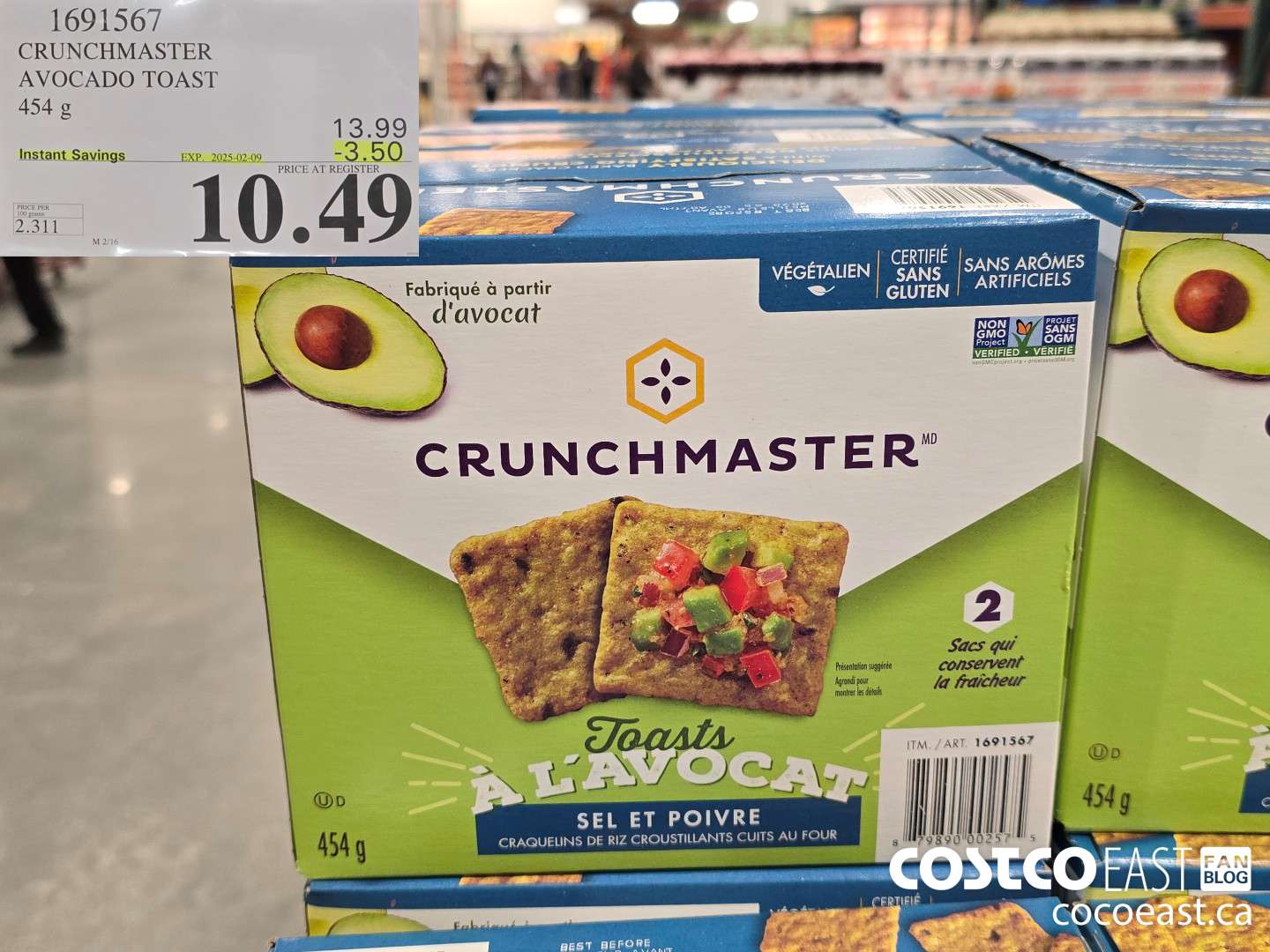1691567 CRUNCHMASTER AVOCADO TOAST 454 G ($3.50 INSTANT SAVINGS EXPIRES ON 2025-02-09) $10.49