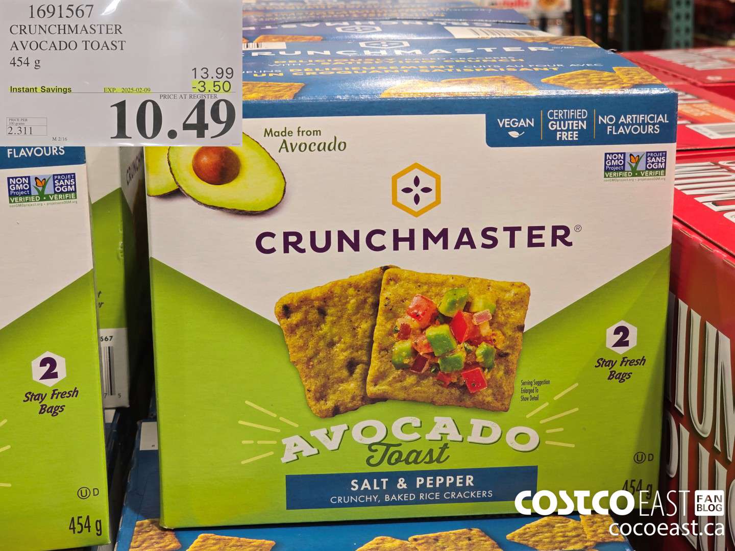 1691567 CRUNCHMASTER AVOCADO TOAST 454 G ($3.50 INSTANT SAVINGS EXPIRES ON 2025-02-09) $10.49