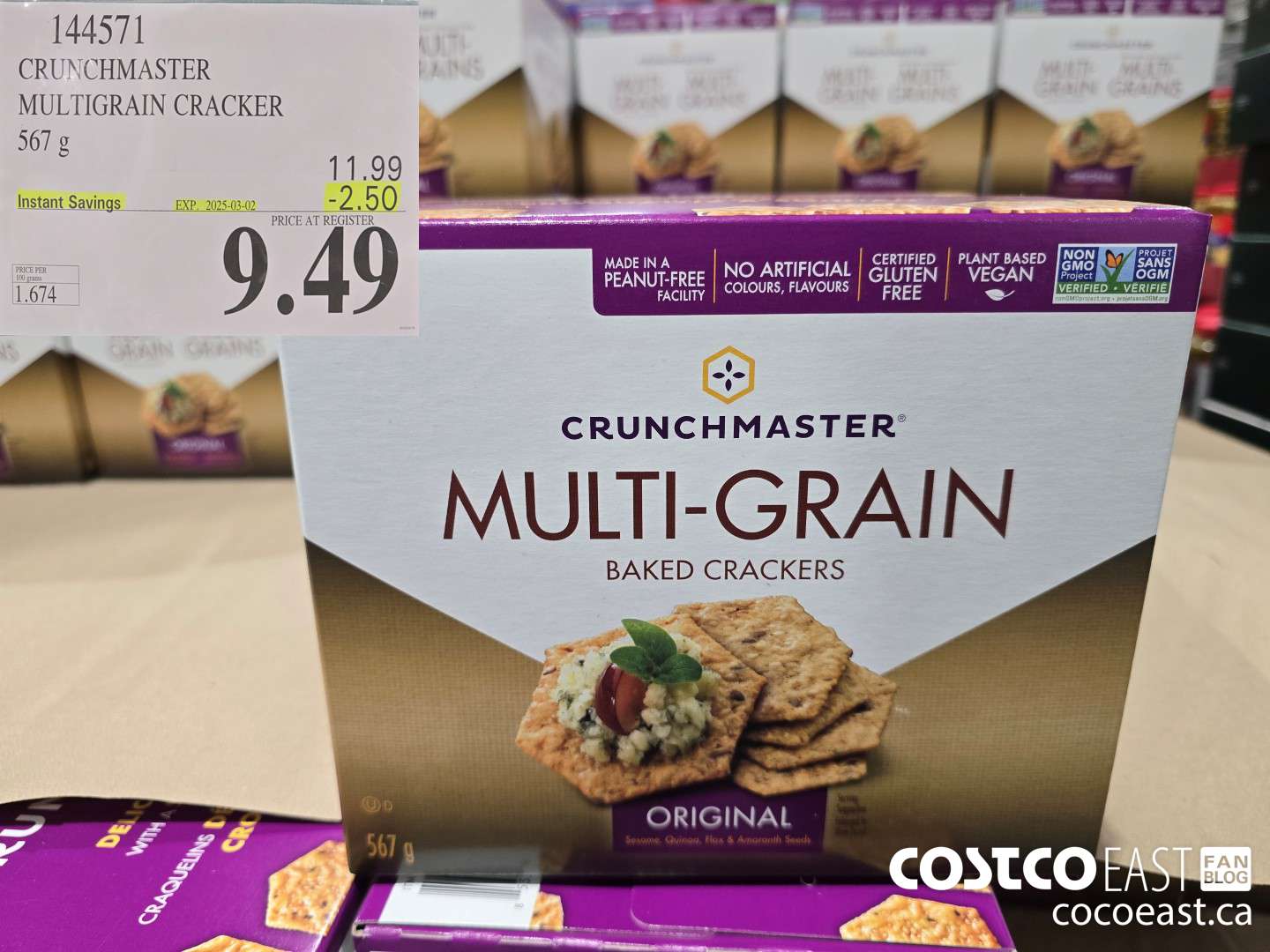 144571 CRUNCHMASTER MULTIGRAIN CRACKER 567 G ($2.50 INSTANT SAVINGS EXPIRES ON 2025-03-02) $9.49