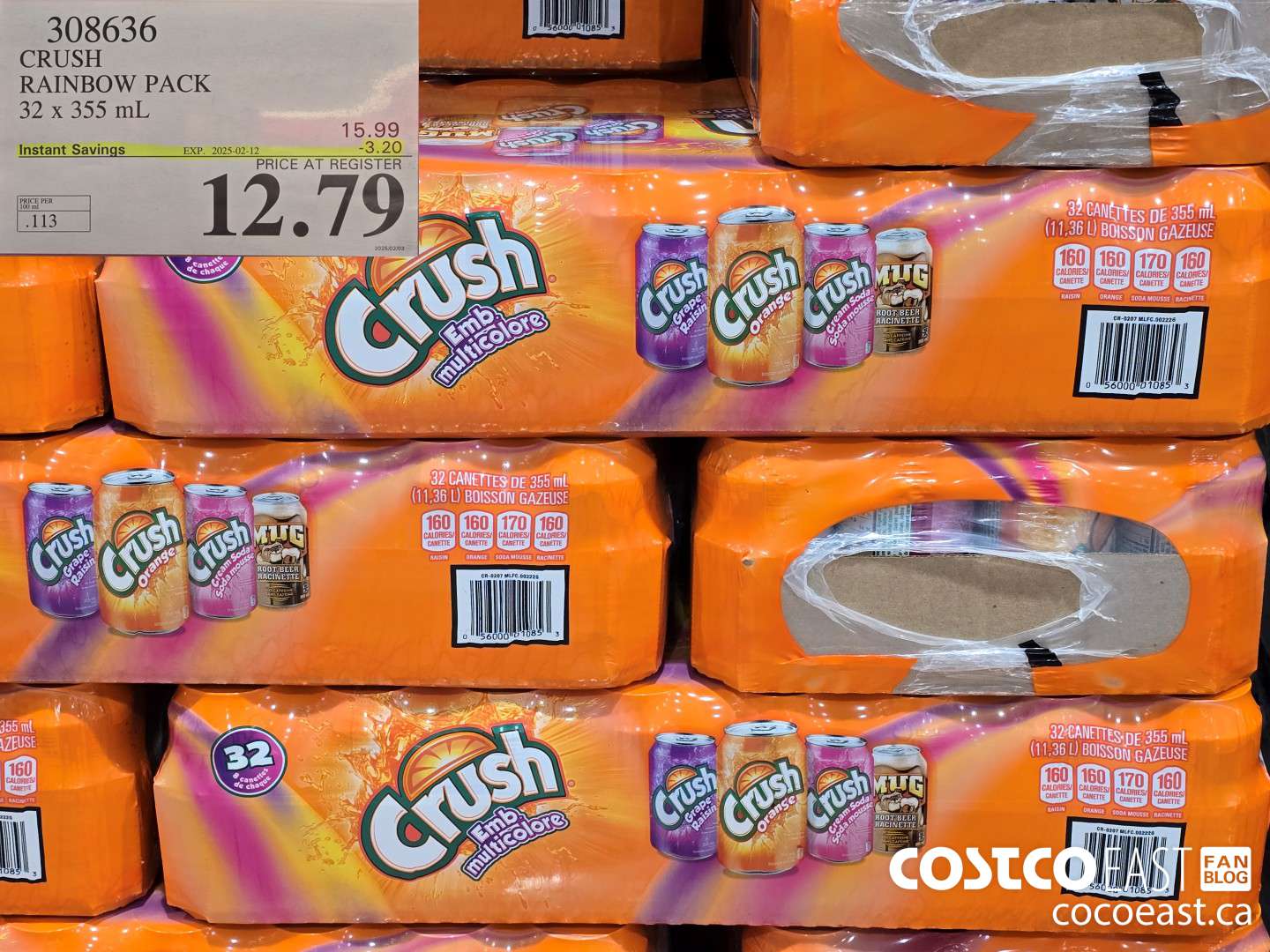 308636 CRUSH RAINBOW PACK 32 X 355 ML ($3.20 INSTANT SAVINGS EXPIRES ON 2025-02-12) $12.79