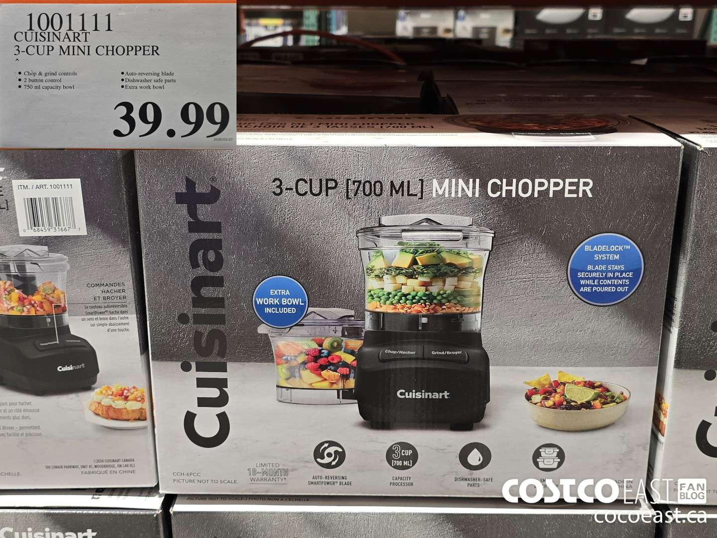 1001111 CUISINART 3-CUP MINI CHOPPER $39.99